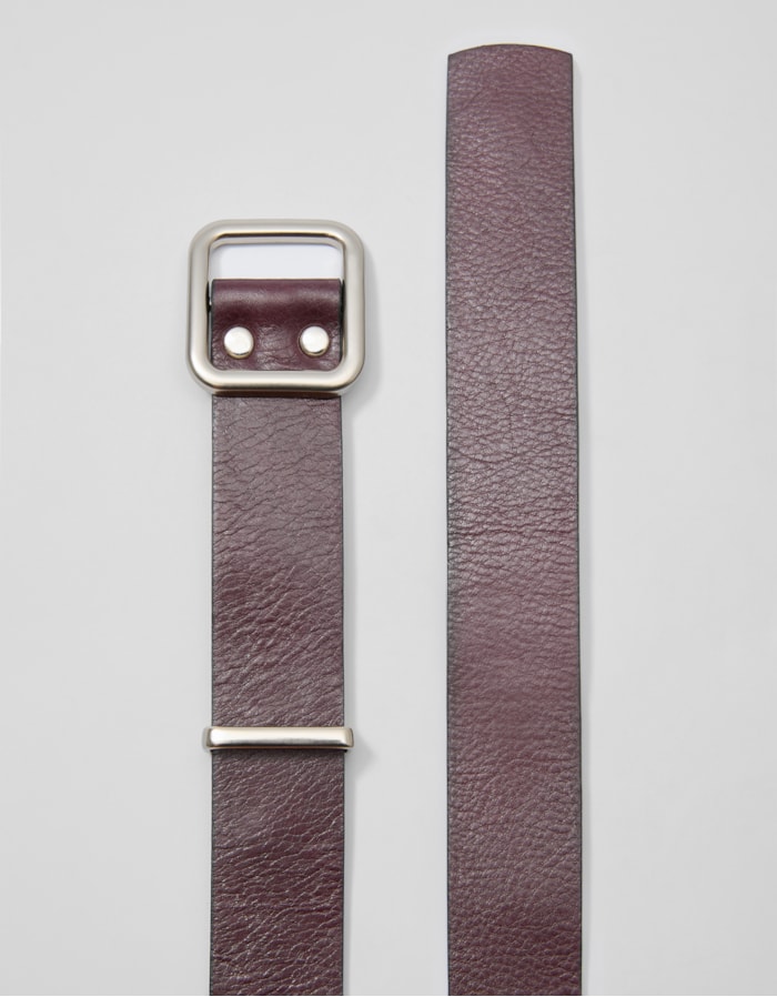 Shoulder — Cinto Médio Bordô Fivela Quadrada