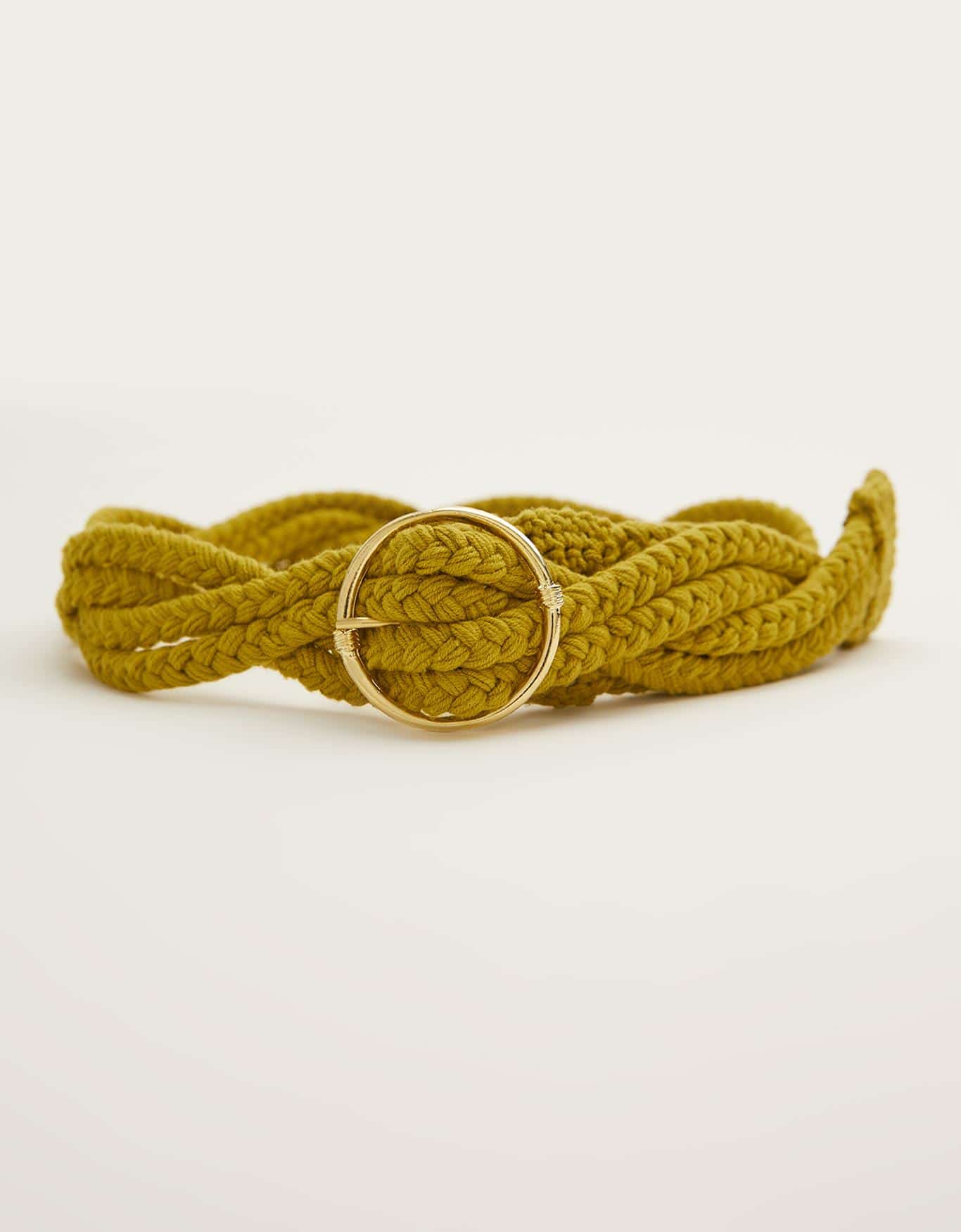 Cinto Médio Em Macramê Fivela Redonda