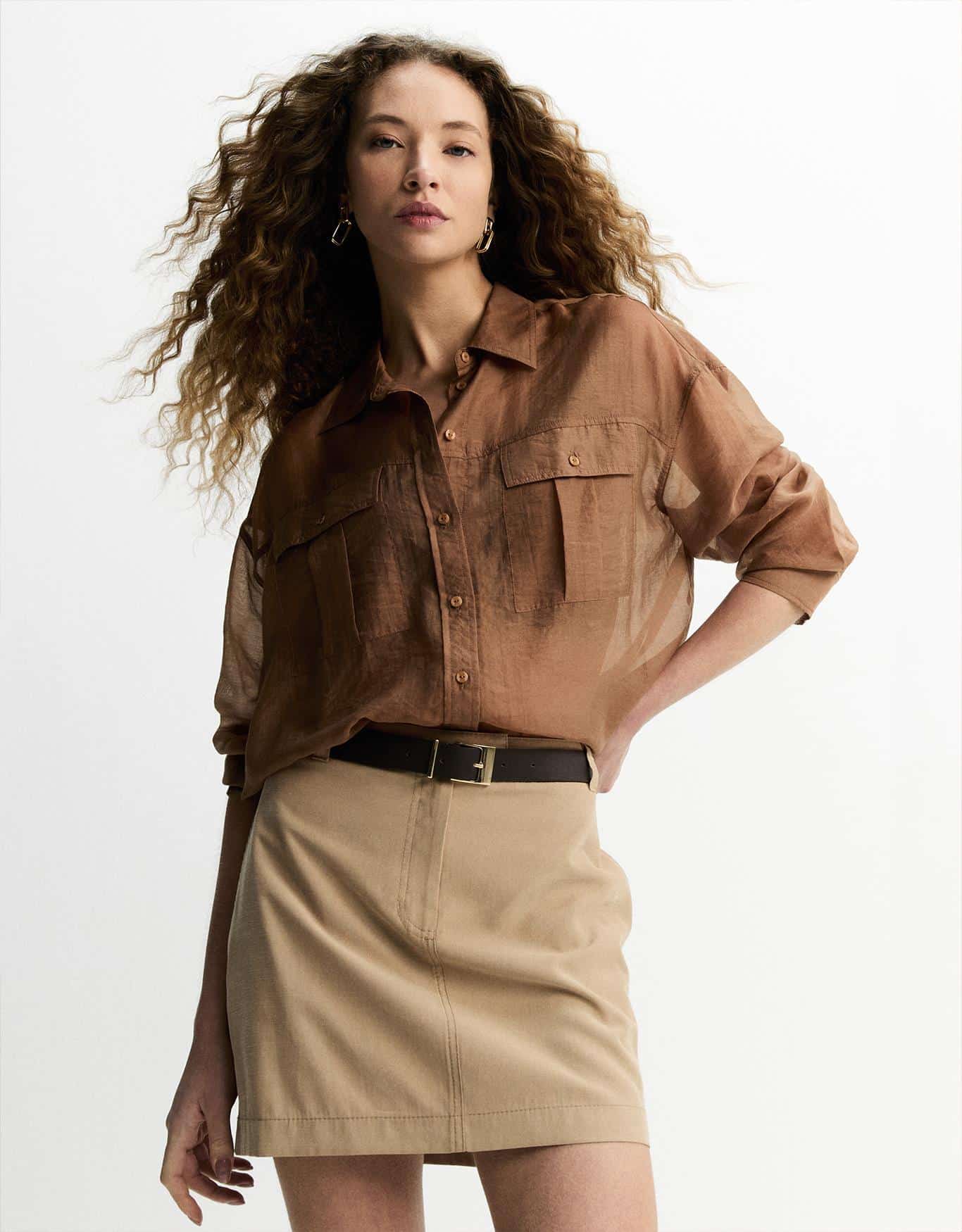 Cinto Medio Marrom Fivela Metal