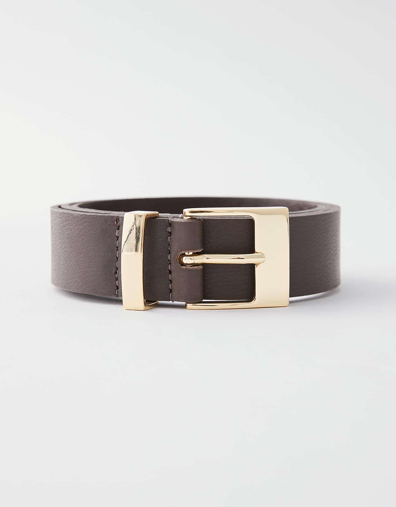 Cinto Medio Marrom Fivela Metal