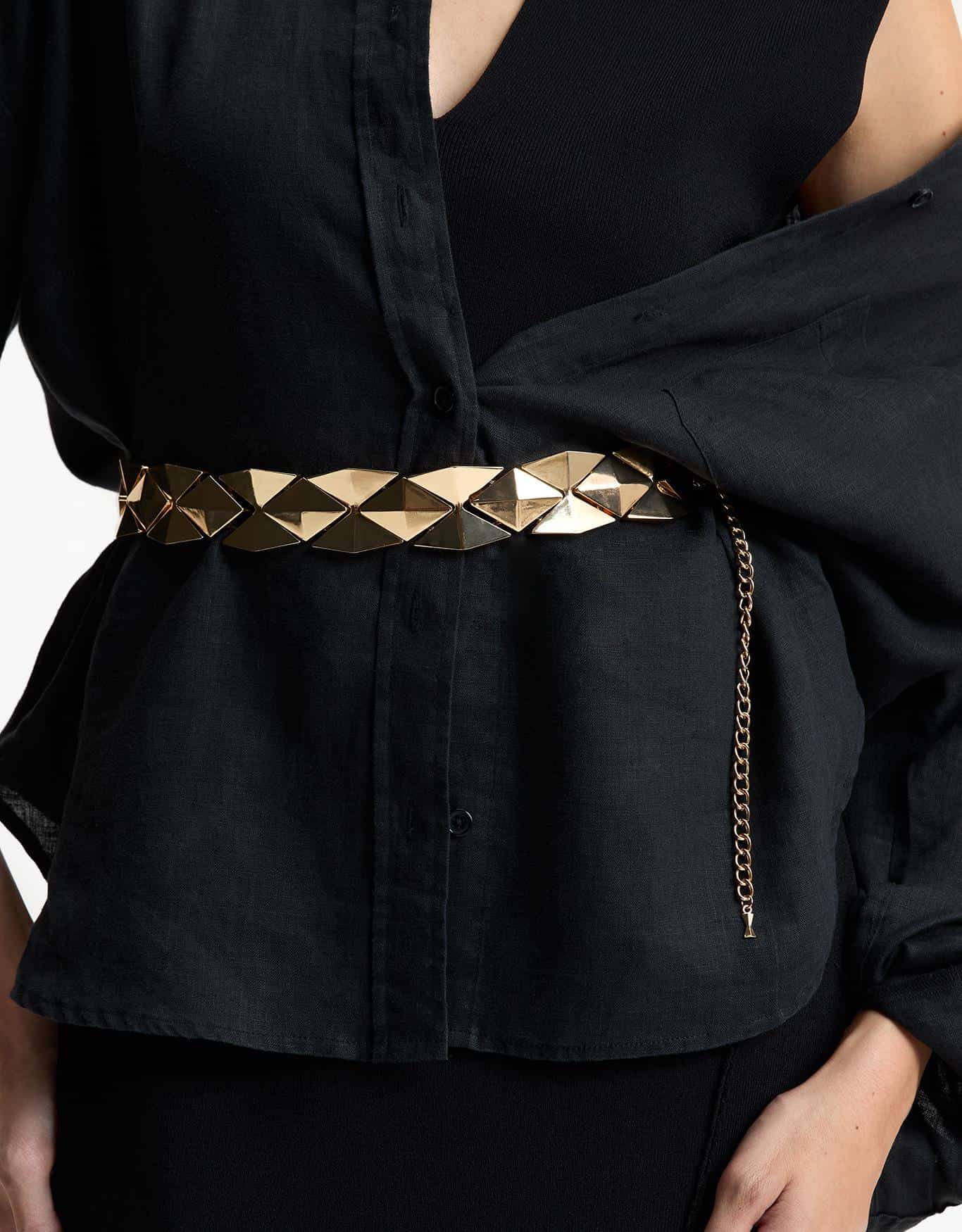 Cinto Metal Geométrico