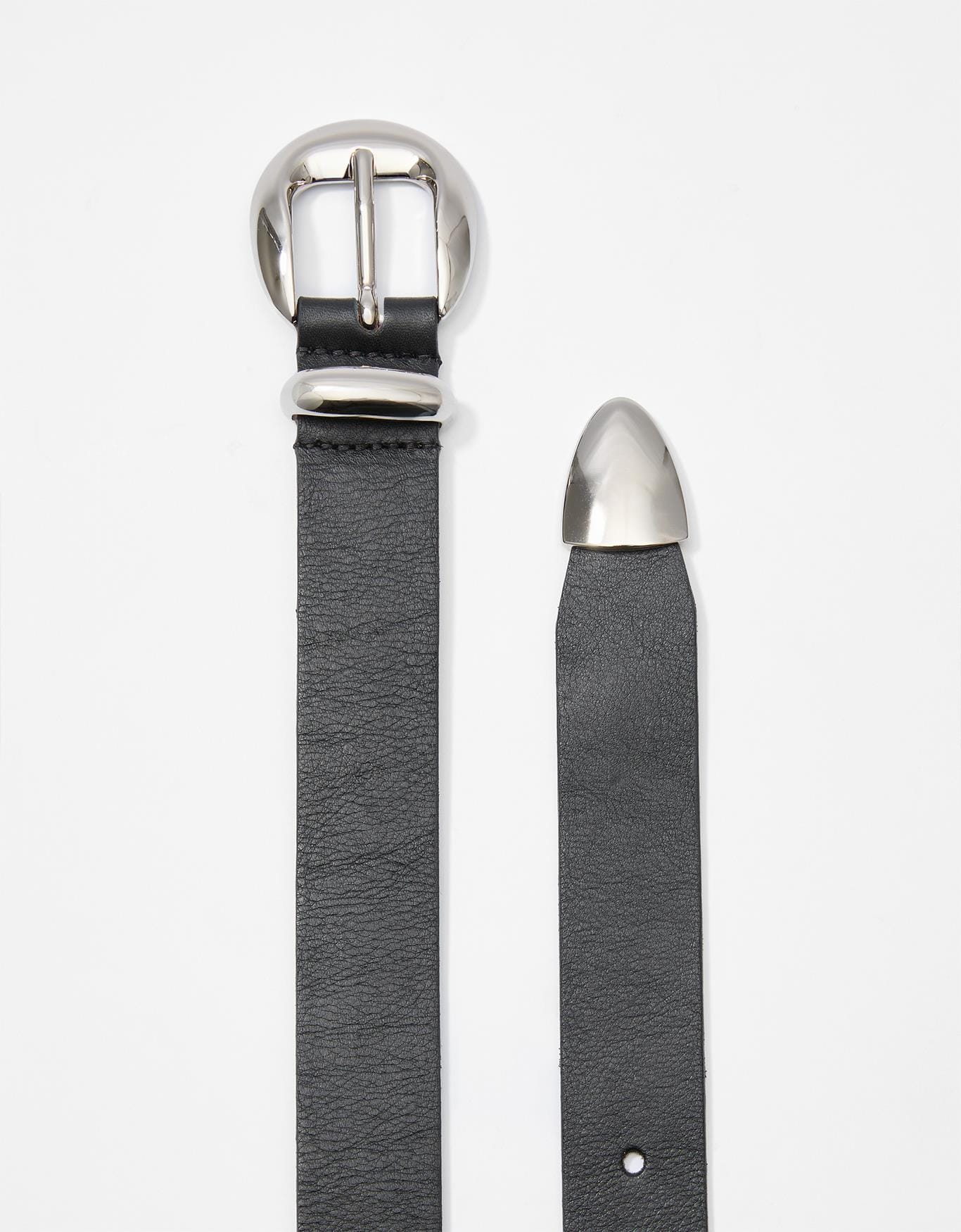 Cinto Preto Fivela Abaulada