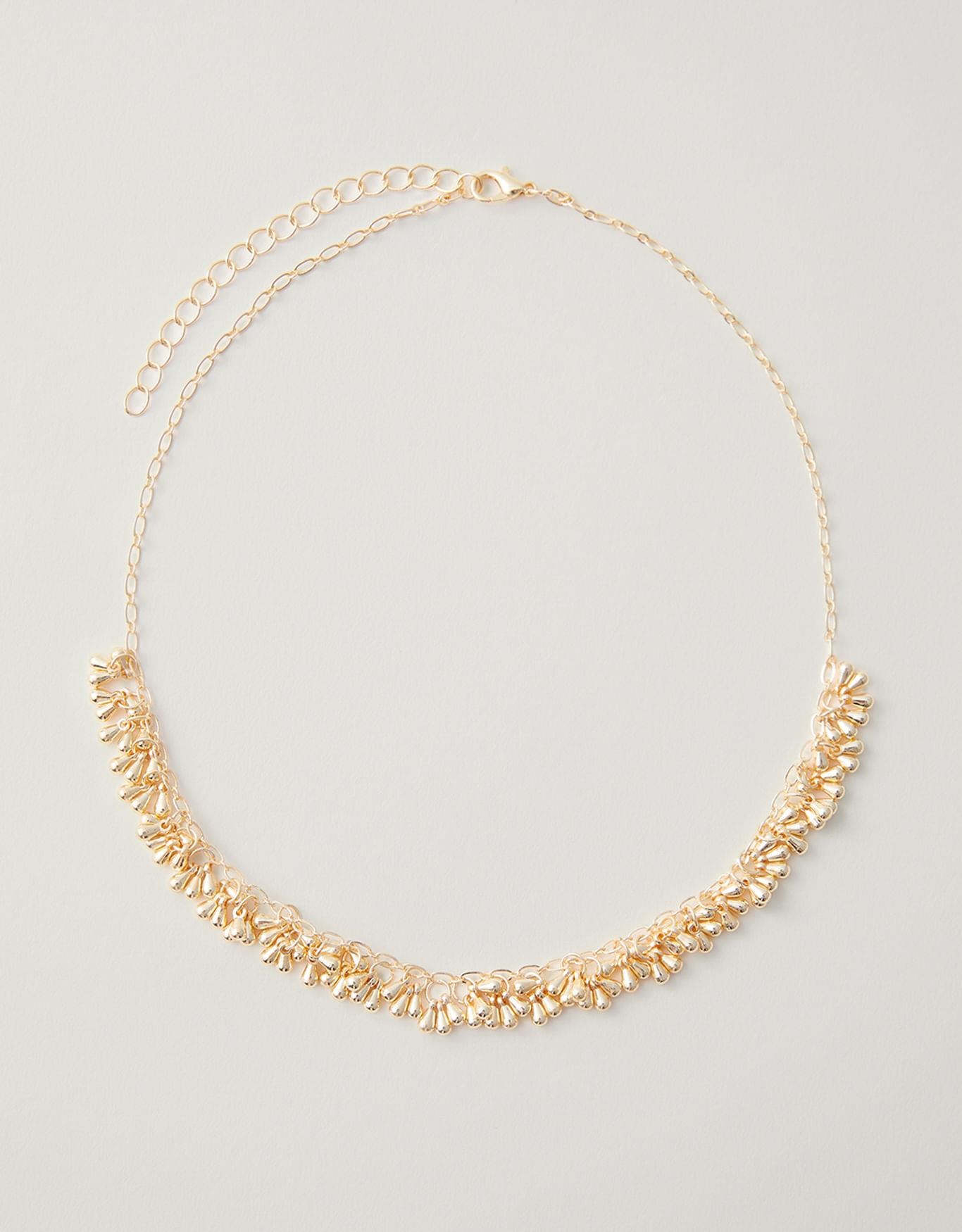Colar Curto Cascata Gotas Dourado
