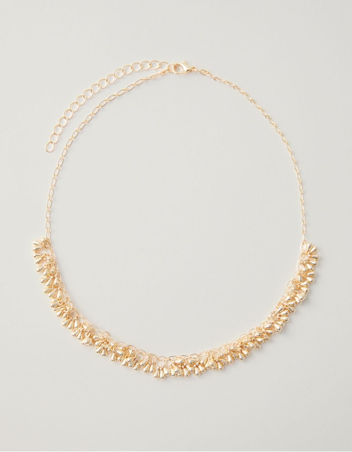 Shoulder — Colar Curto Cascata Gotas Dourado