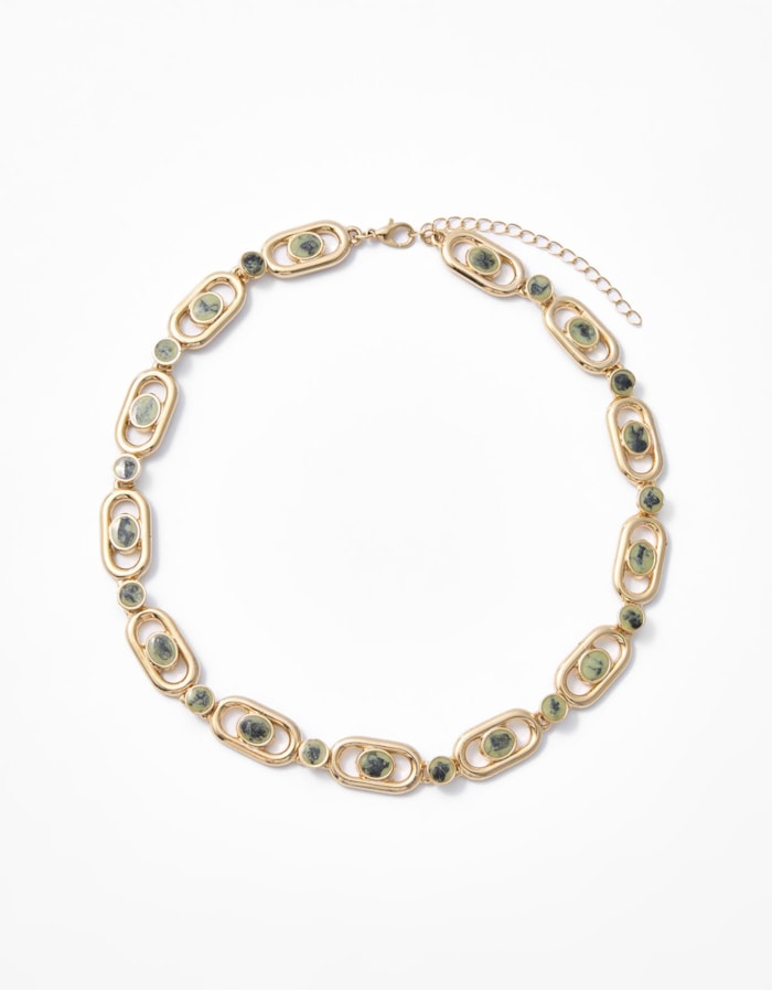 Shoulder — Colar Curto Resina Verde