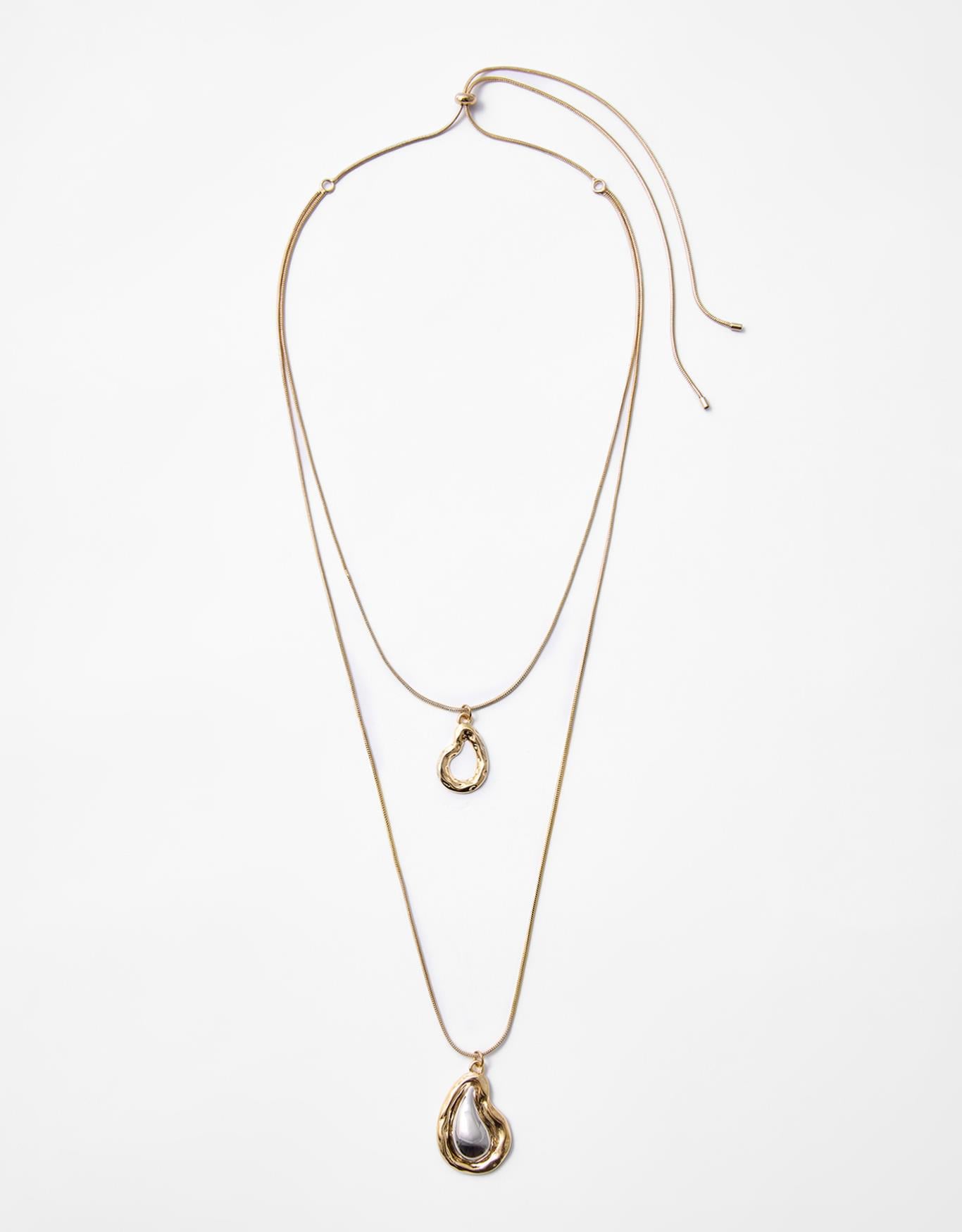 Colar Longo Dupla De Gotinhas