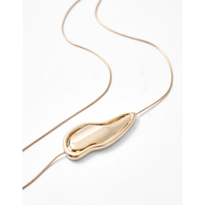 Colar Longo Pingente Diagonal