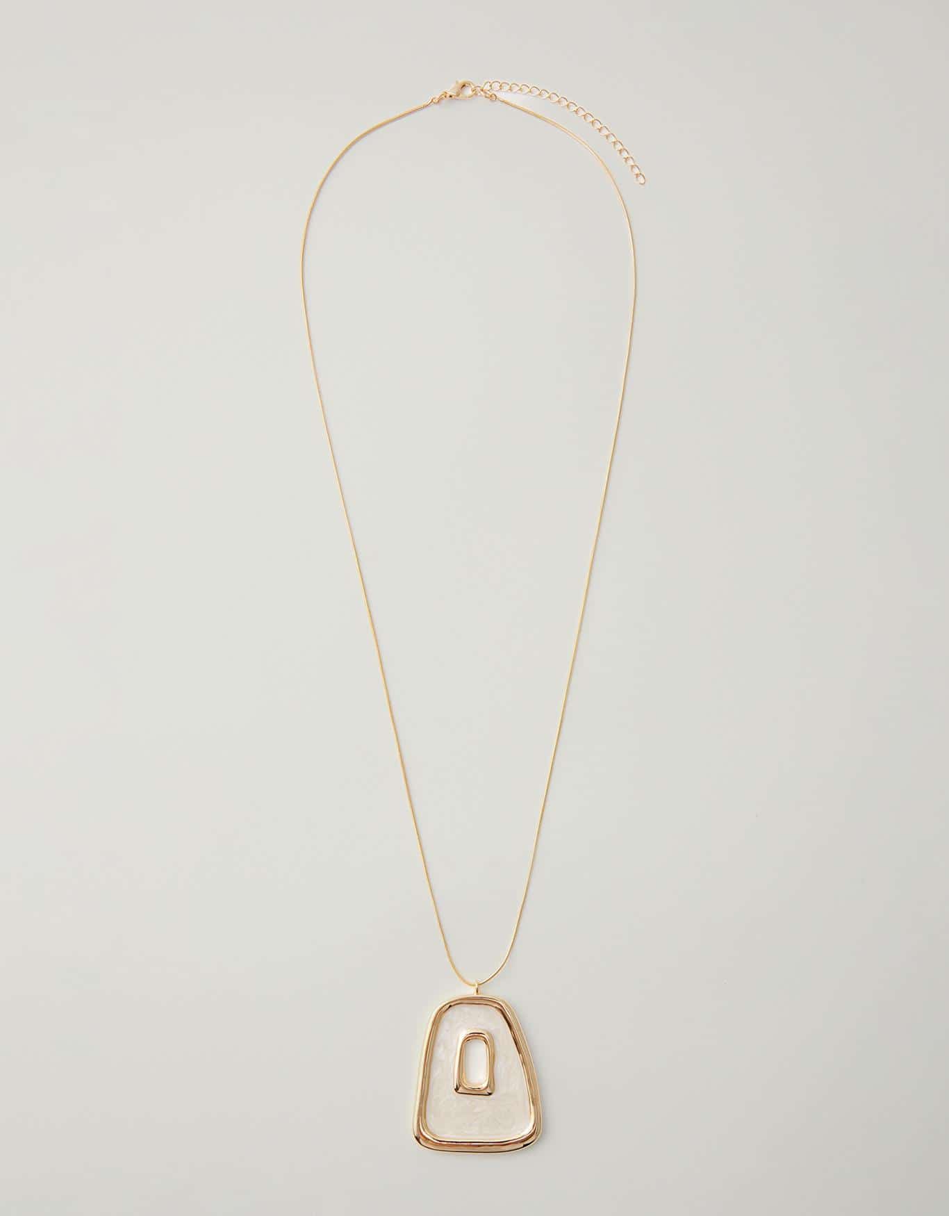 Colar Longo Resina Off White