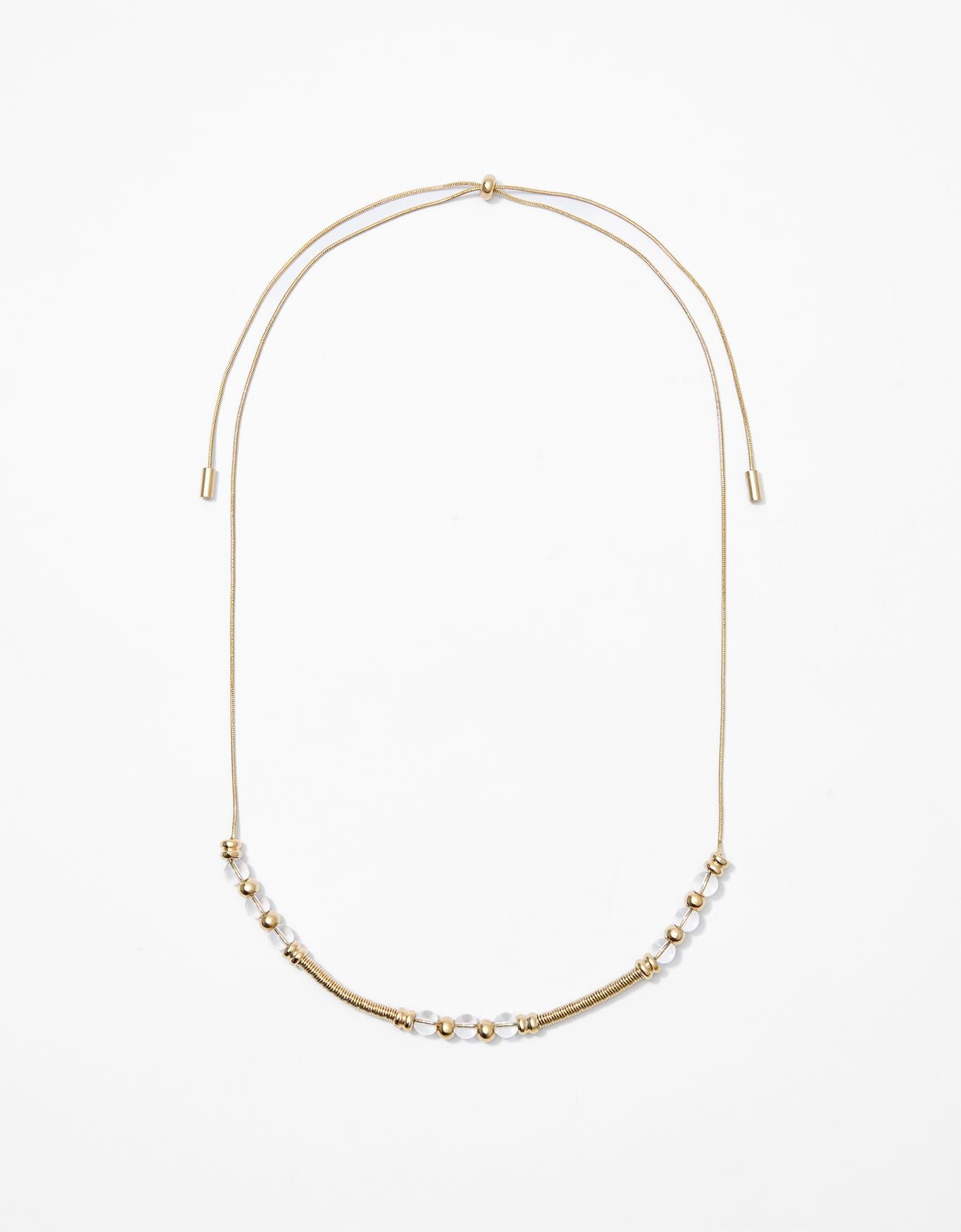 Colar Regulável Metal e Pedrarias