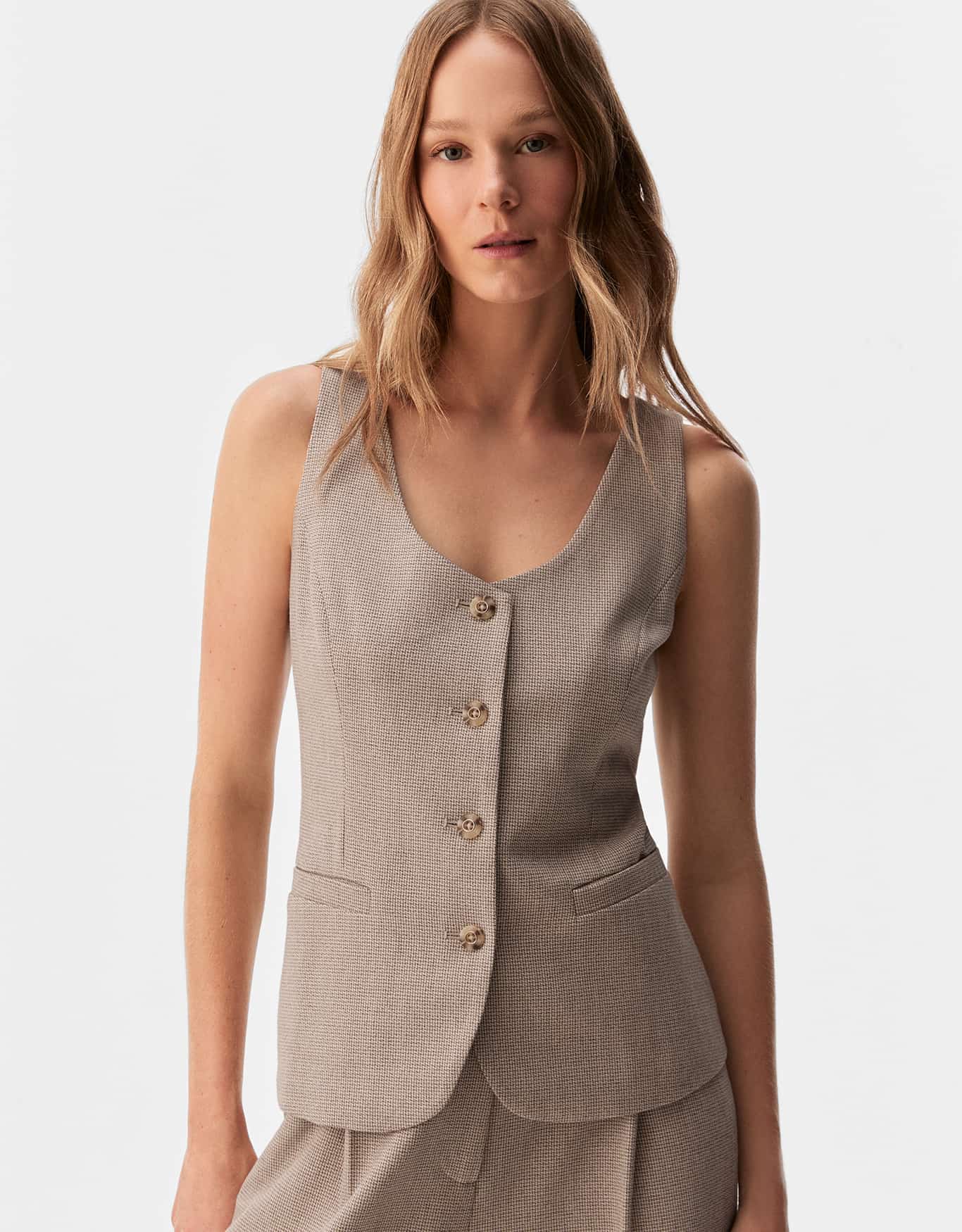 Colete Alfaiatado Mini Pied Poule