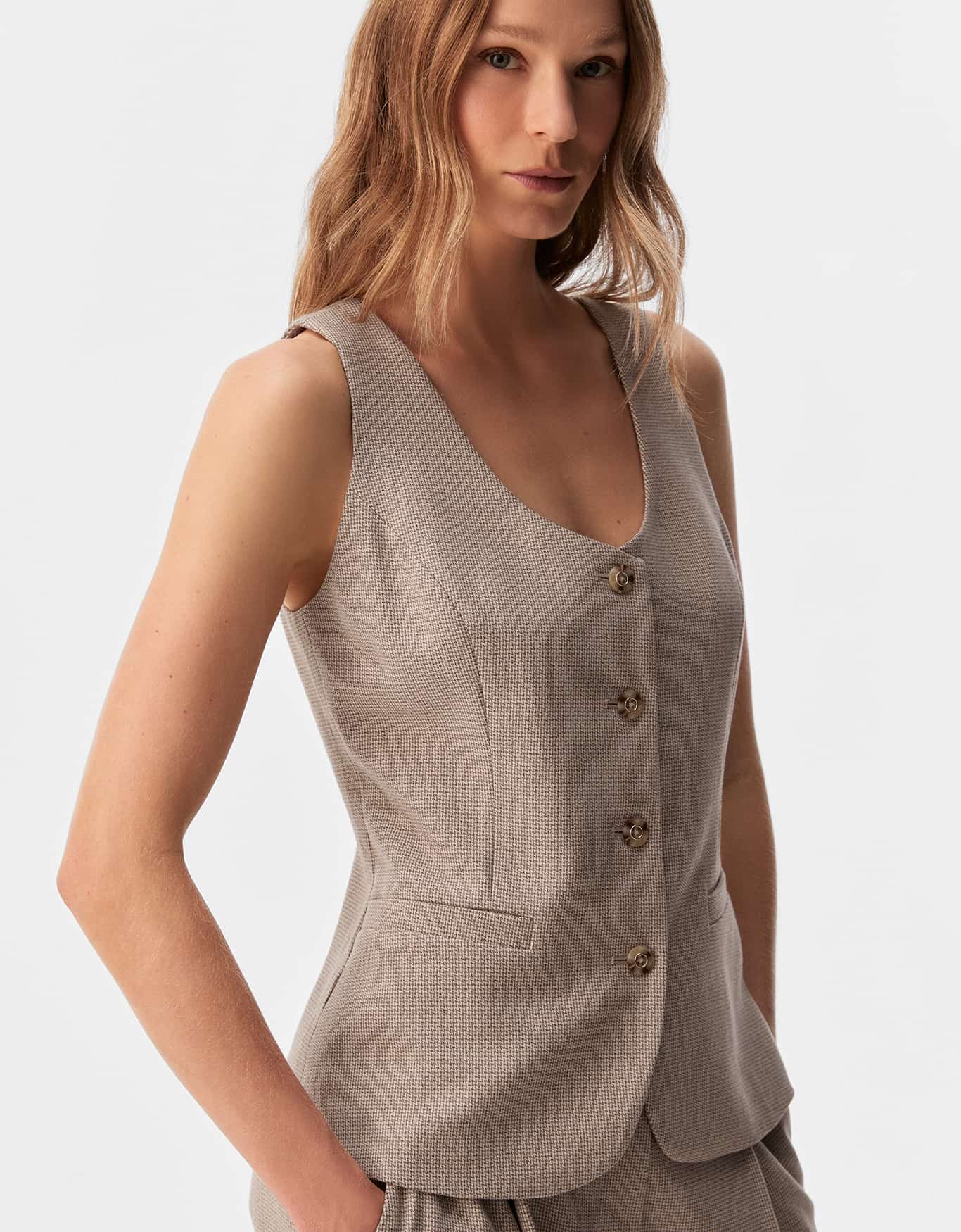 Colete Alfaiatado Mini Pied Poule