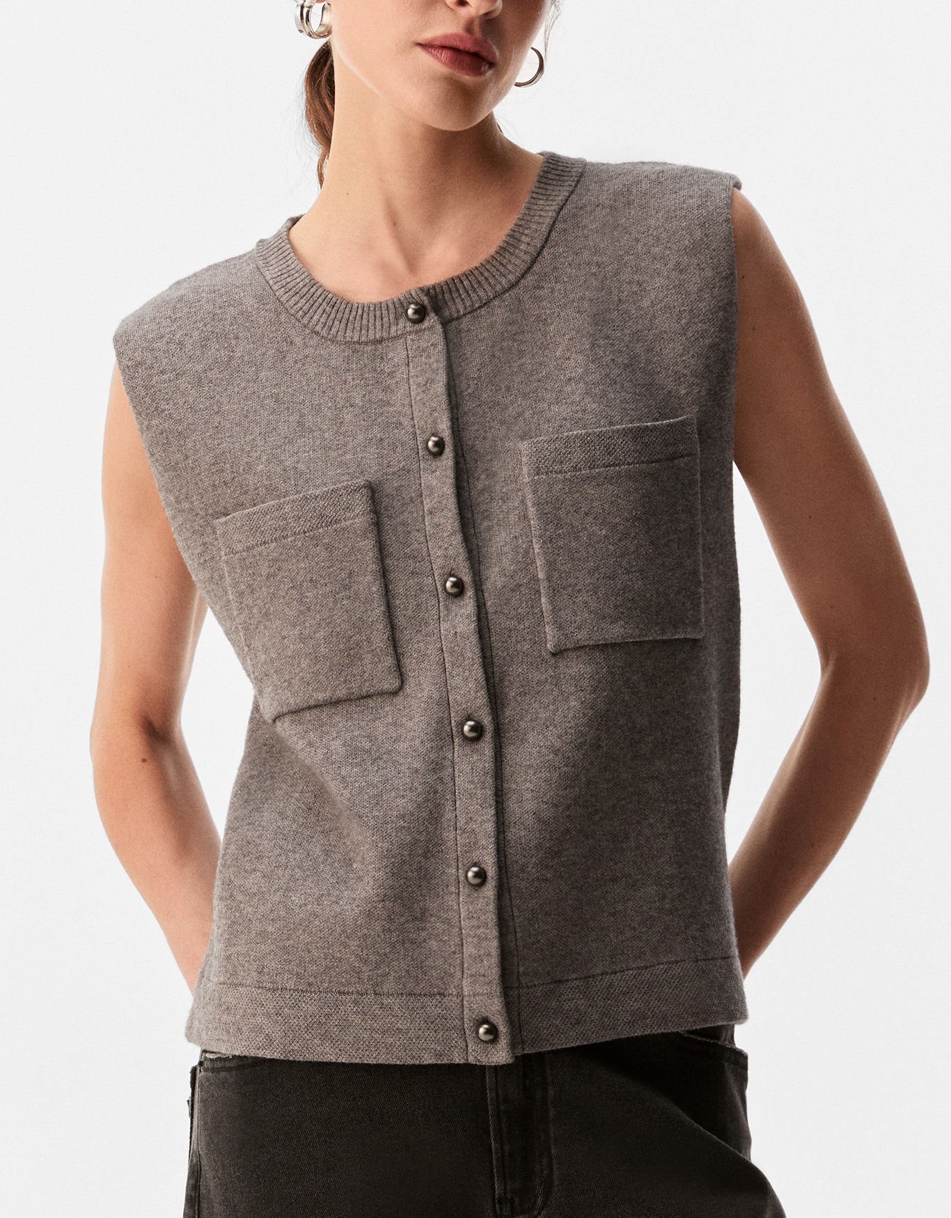 Colete Tricot Botões