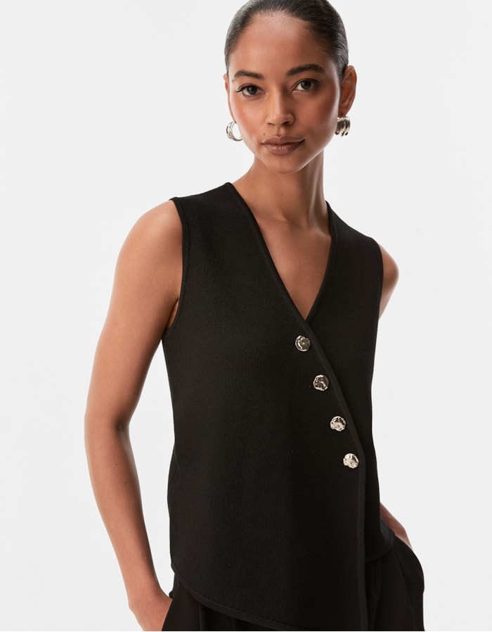 Shoulder — Colete Tricot Botões
