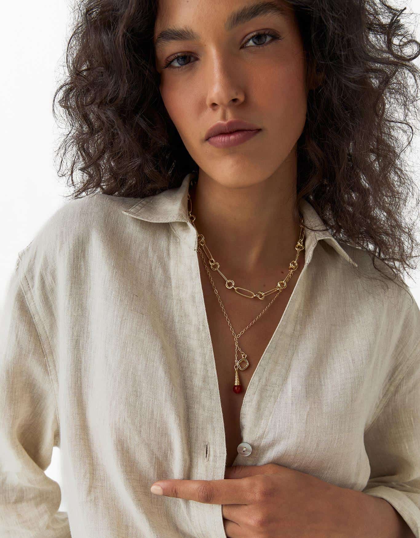 Dupla De Colares Pingente Ágata