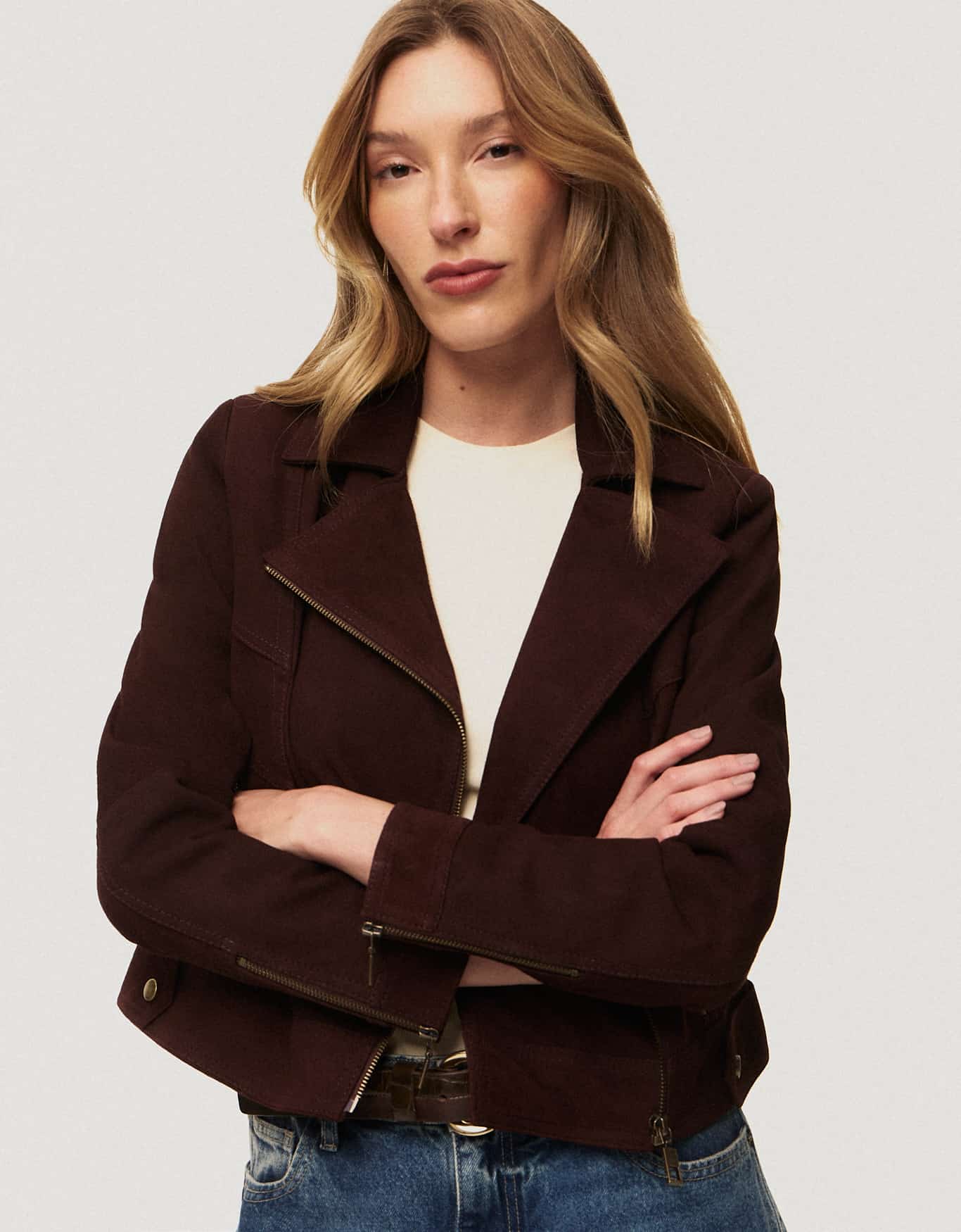 Jaqueta Biker Couro Chamois