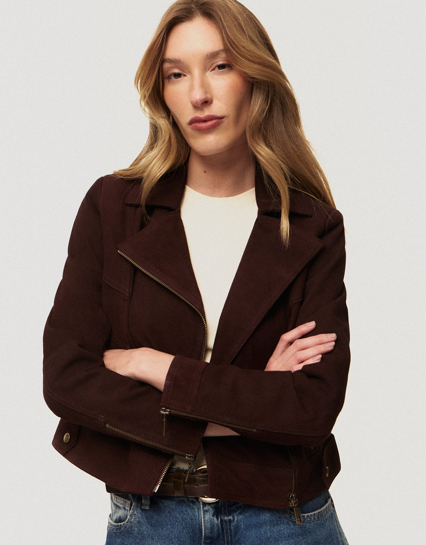 Jaqueta Biker Couro Chamois