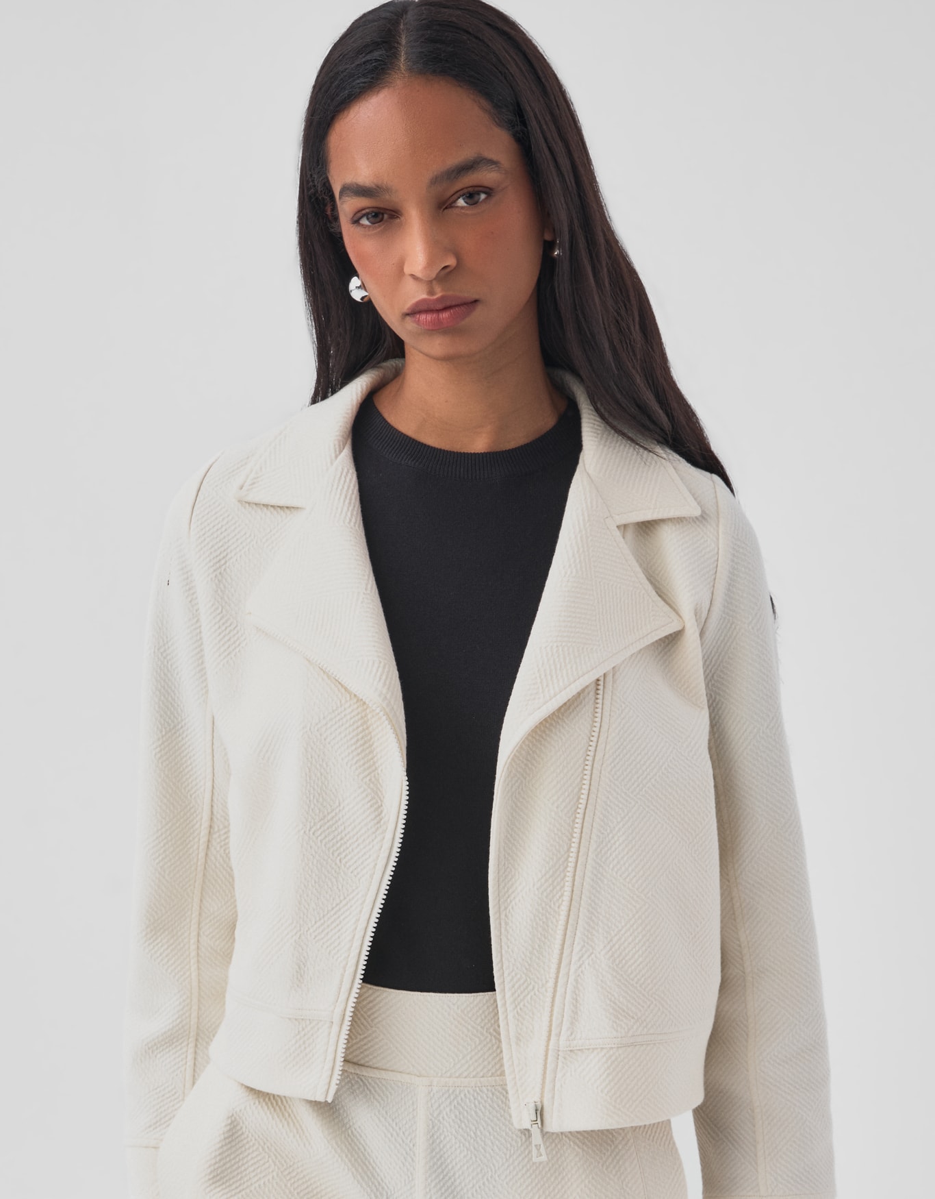 Jaqueta Biker Malha Texturizada