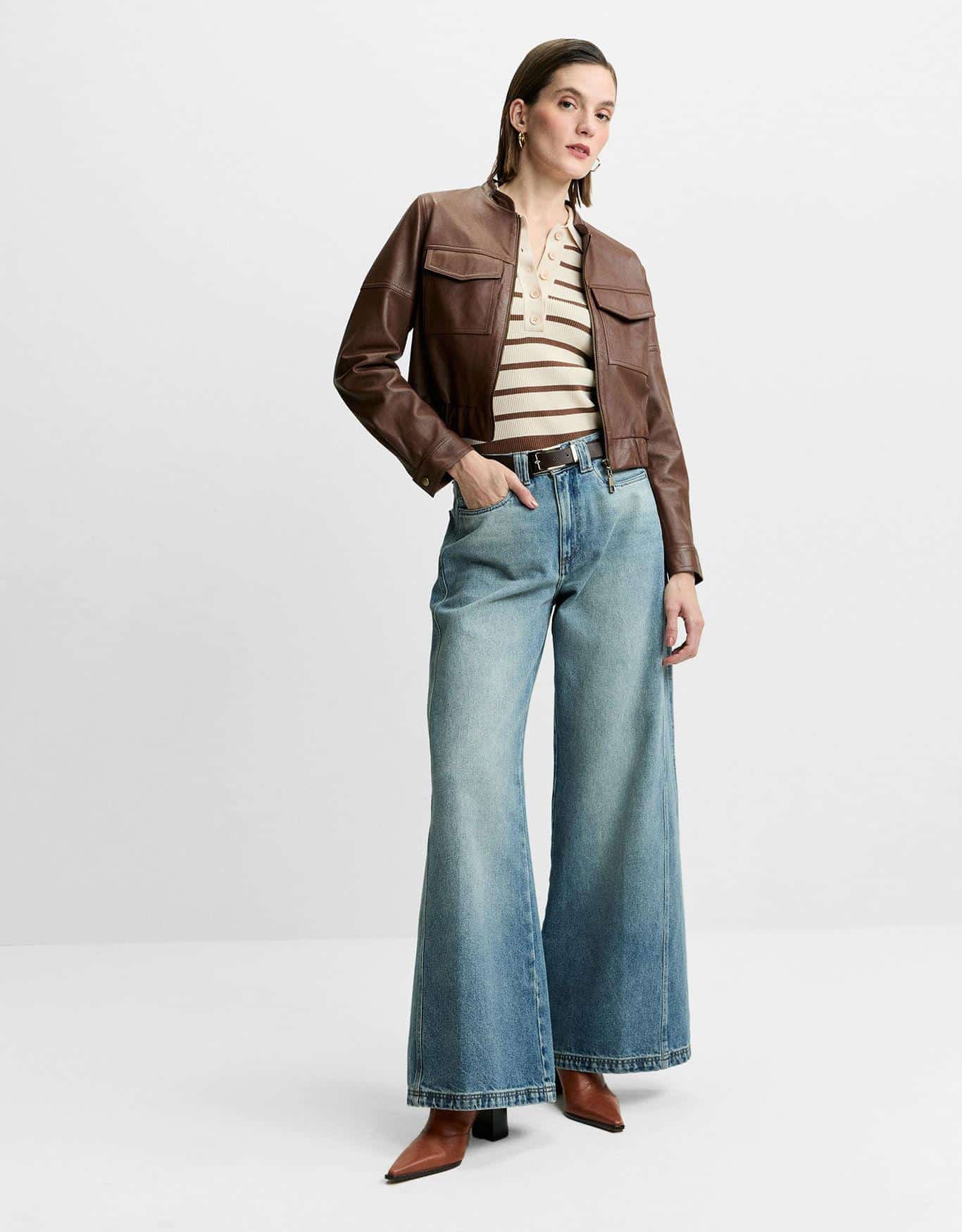 Jaqueta Bomber Couro