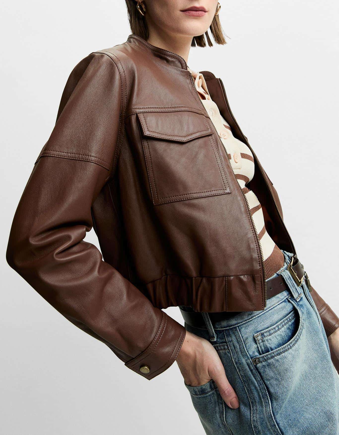 Jaqueta Bomber Couro