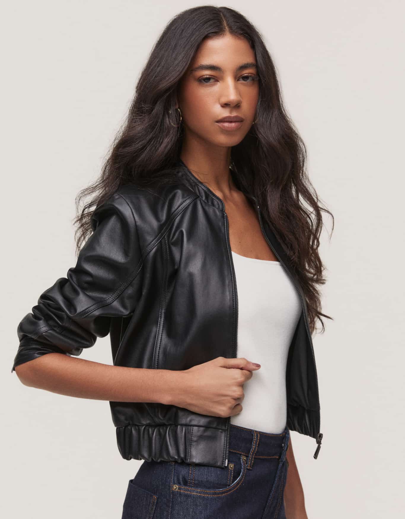 Jaqueta Bomber Couro