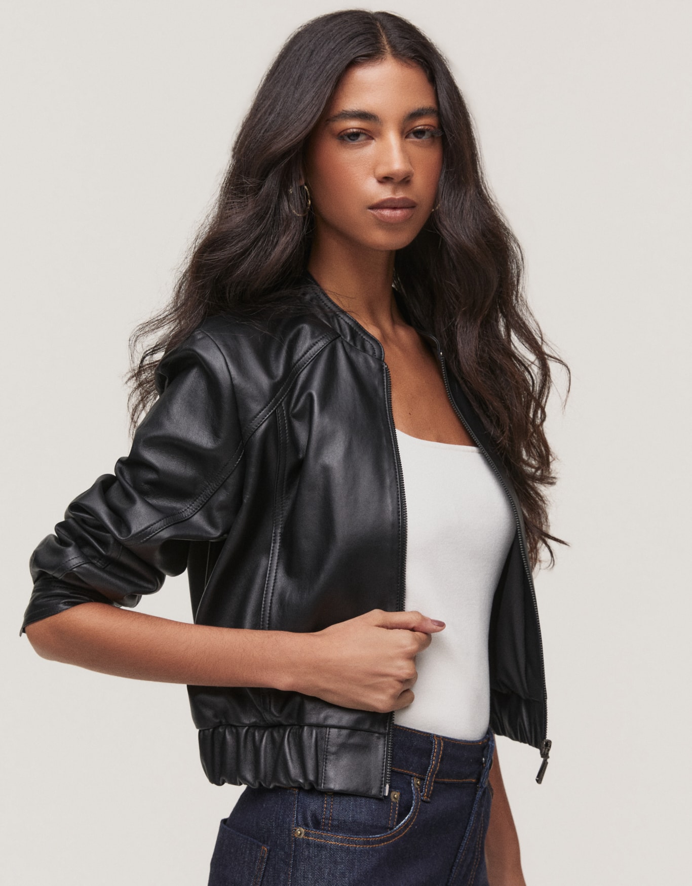 Jaqueta Bomber Couro
