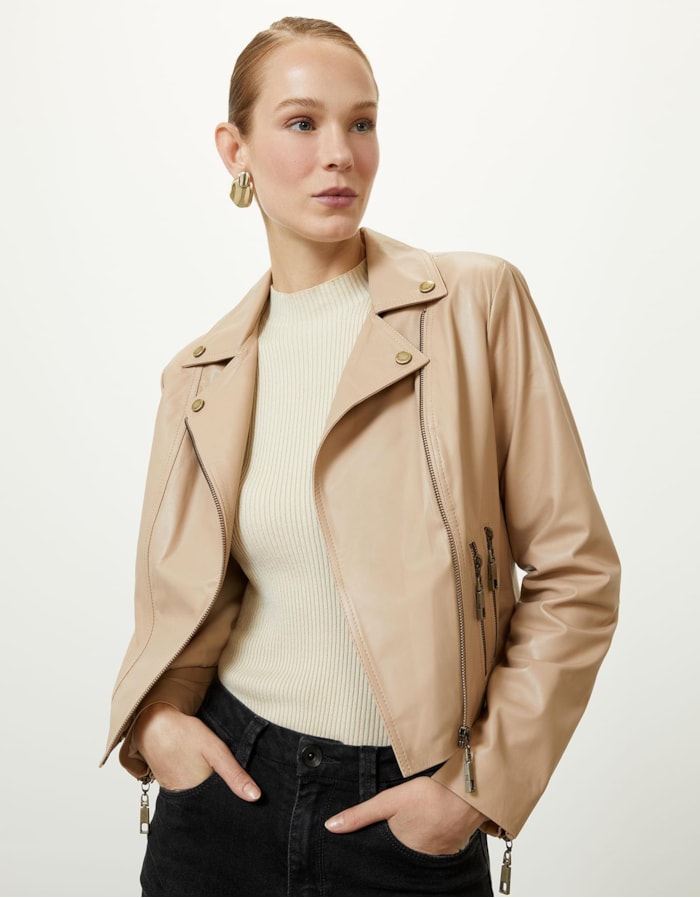Shoulder — Jaqueta Couro Bolsos Khaki
