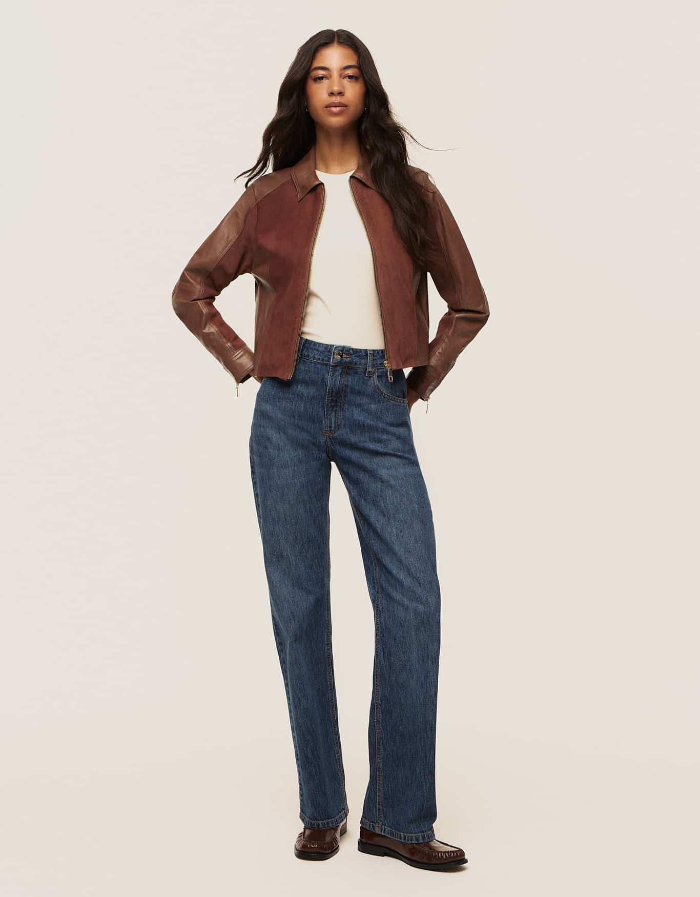 Jaqueta Couro e Chamois