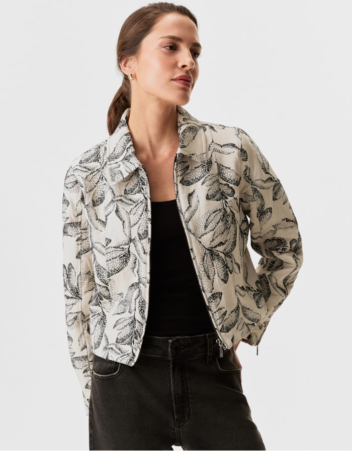 Shoulder — Jaqueta Jacquard Poa Folhagem