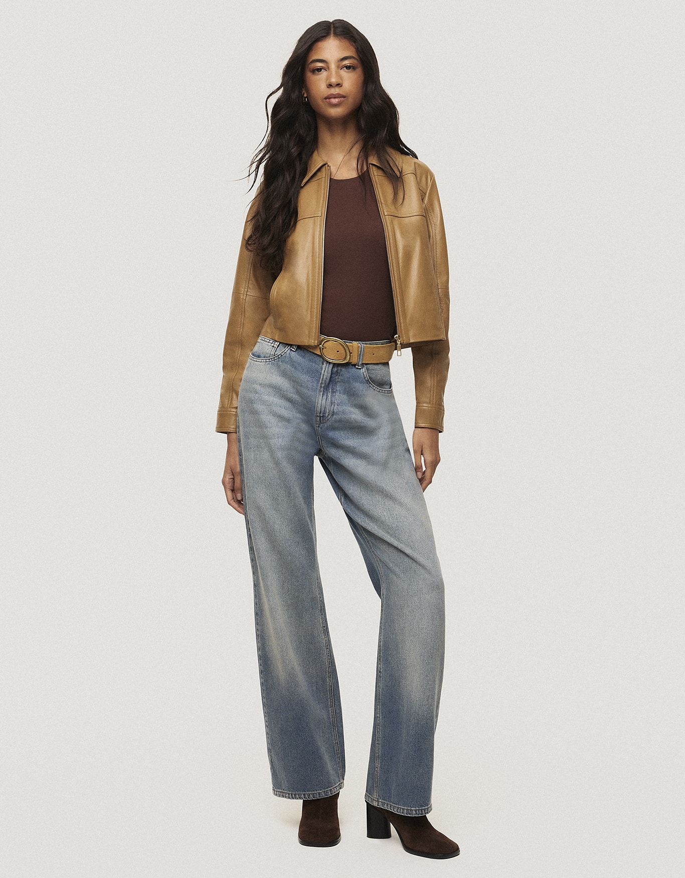 Jaqueta Recortes Couro