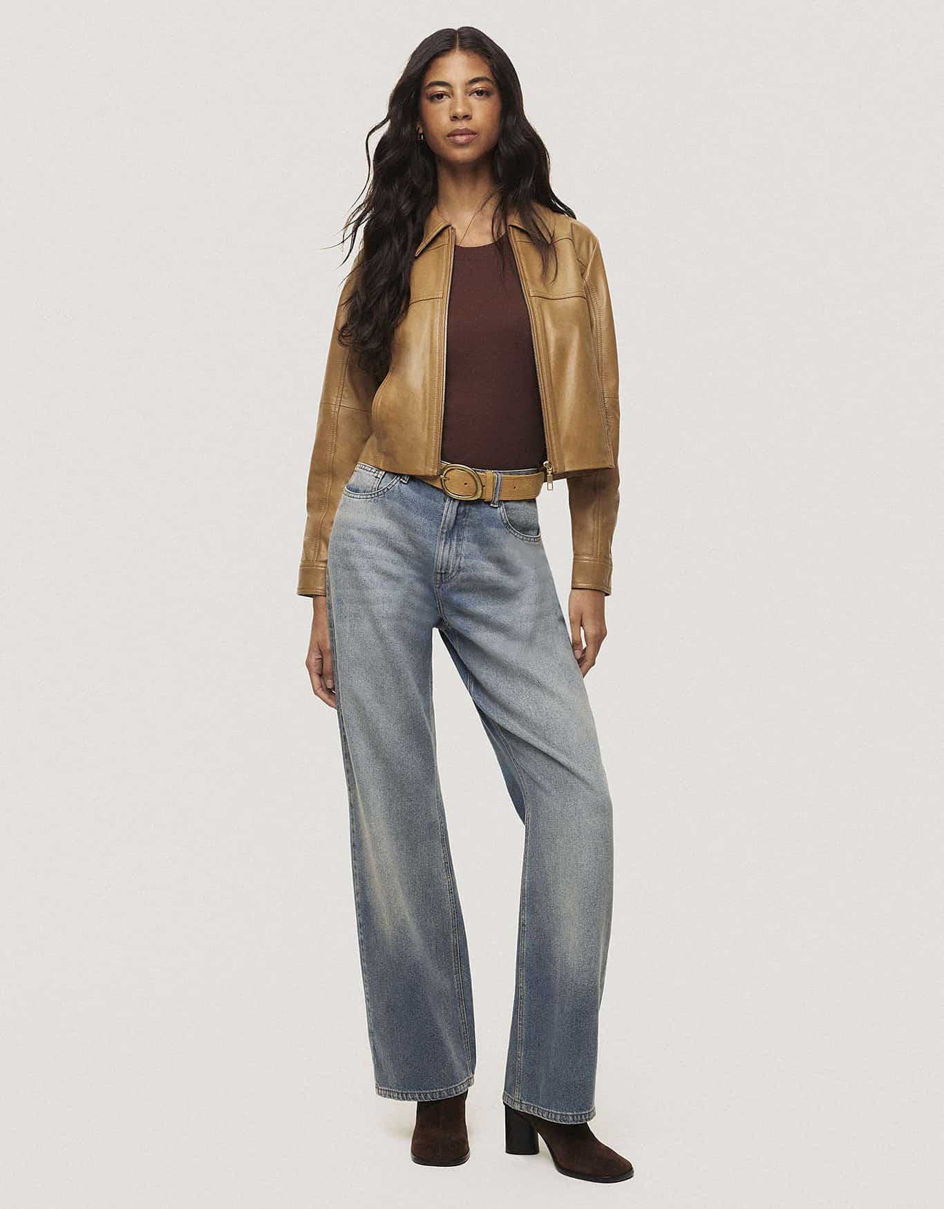 Jaqueta Recortes Couro