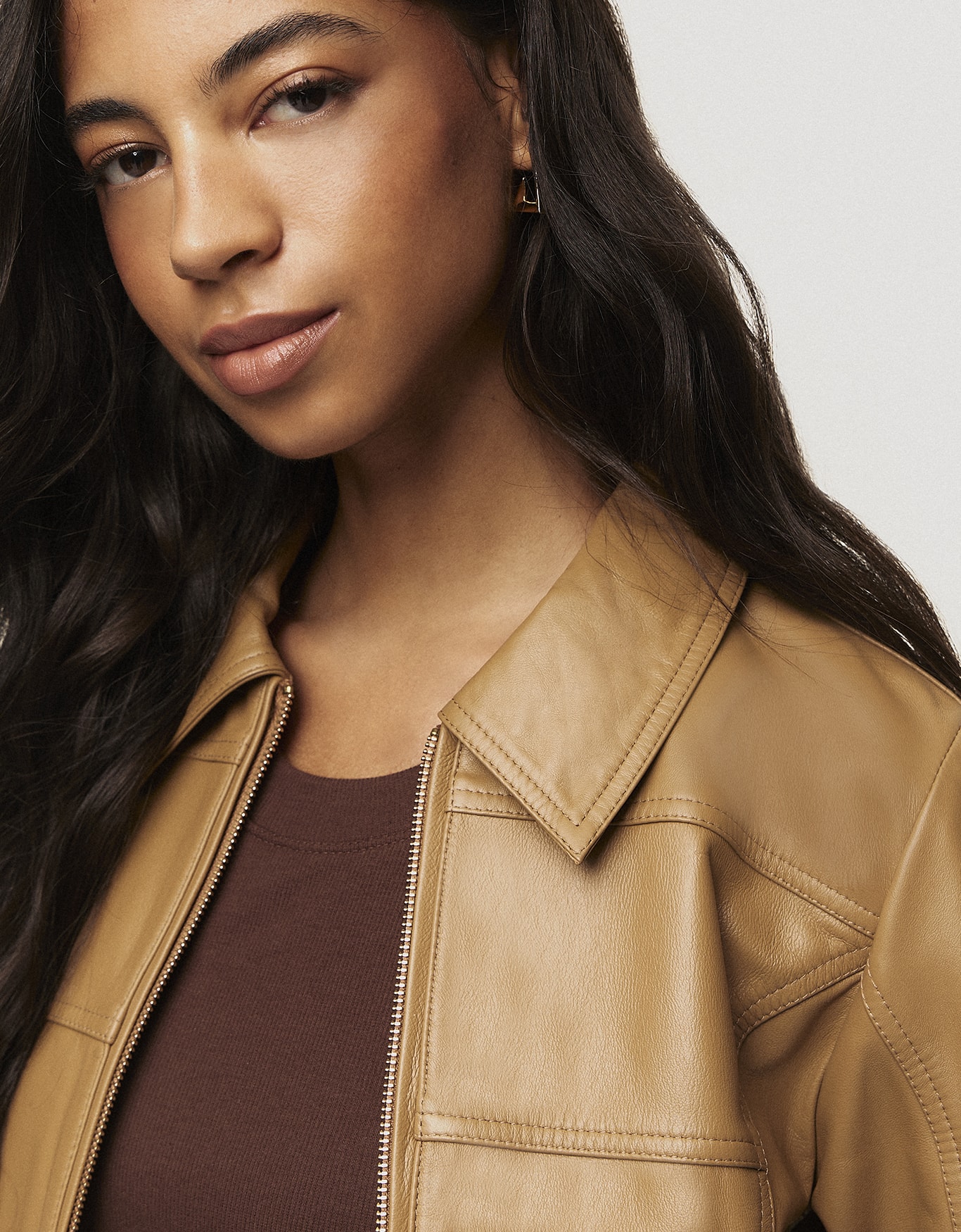 Jaqueta Recortes Couro