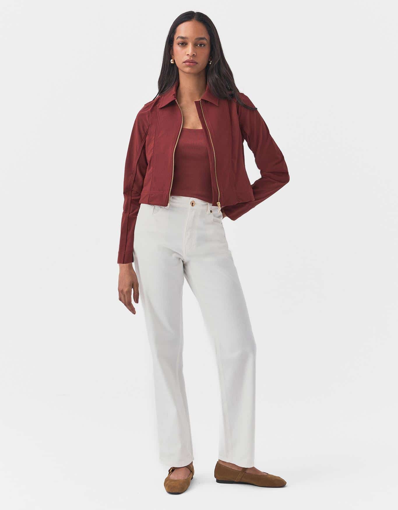 Jaqueta Recortes Pespontados