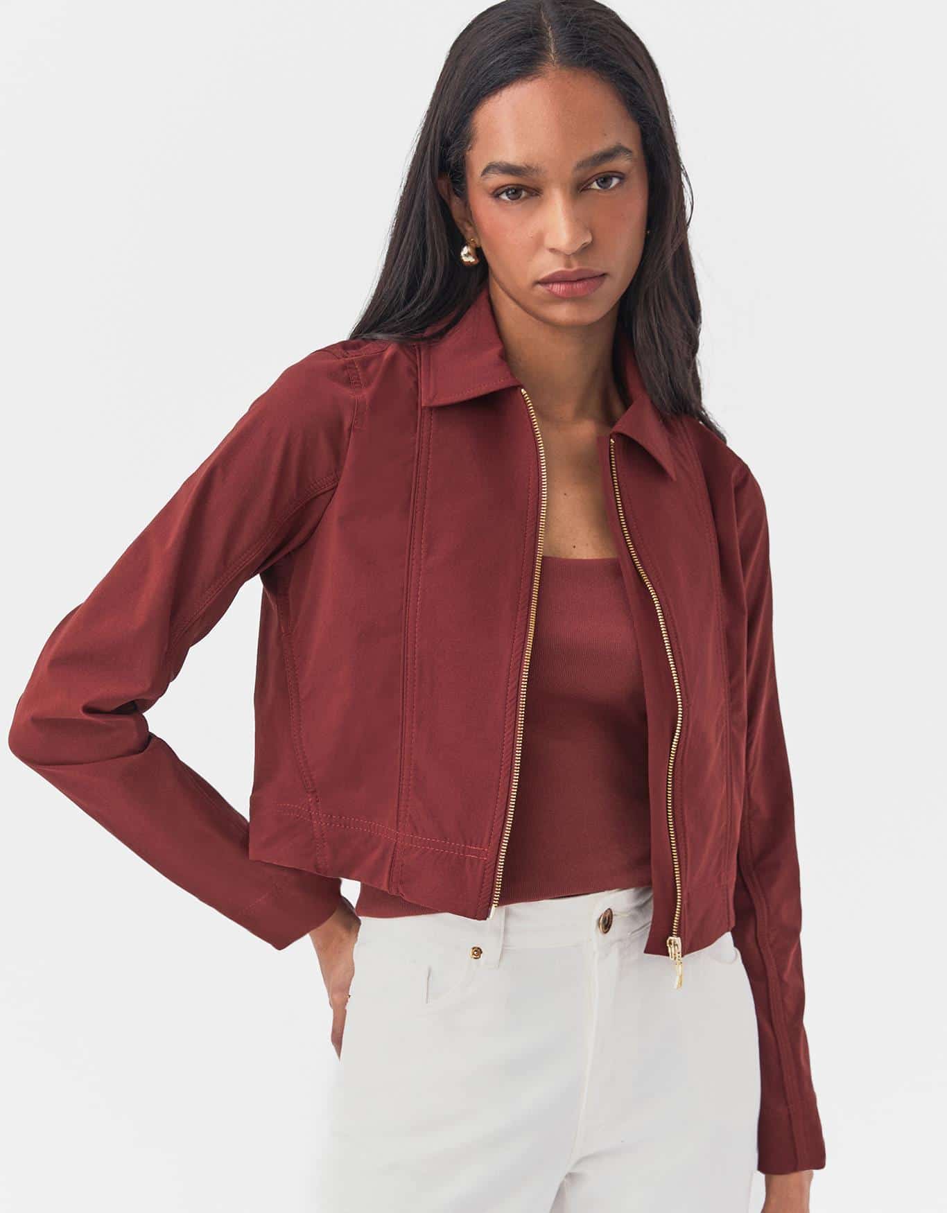 Jaqueta Recortes Pespontados