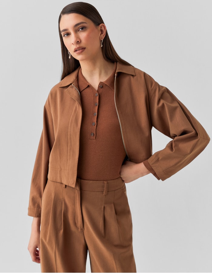 Shoulder — Jaqueta Reta Marrom
