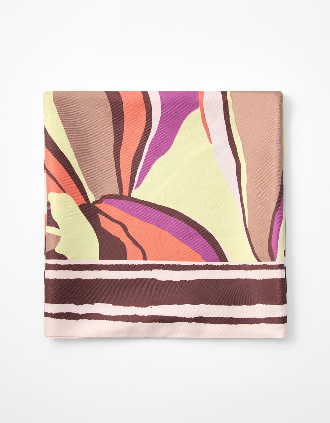 Lenço Floral Abstrato Barrado