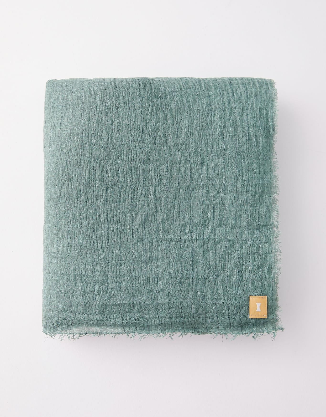 Lenço Leve Com Fio De Lurex Verde