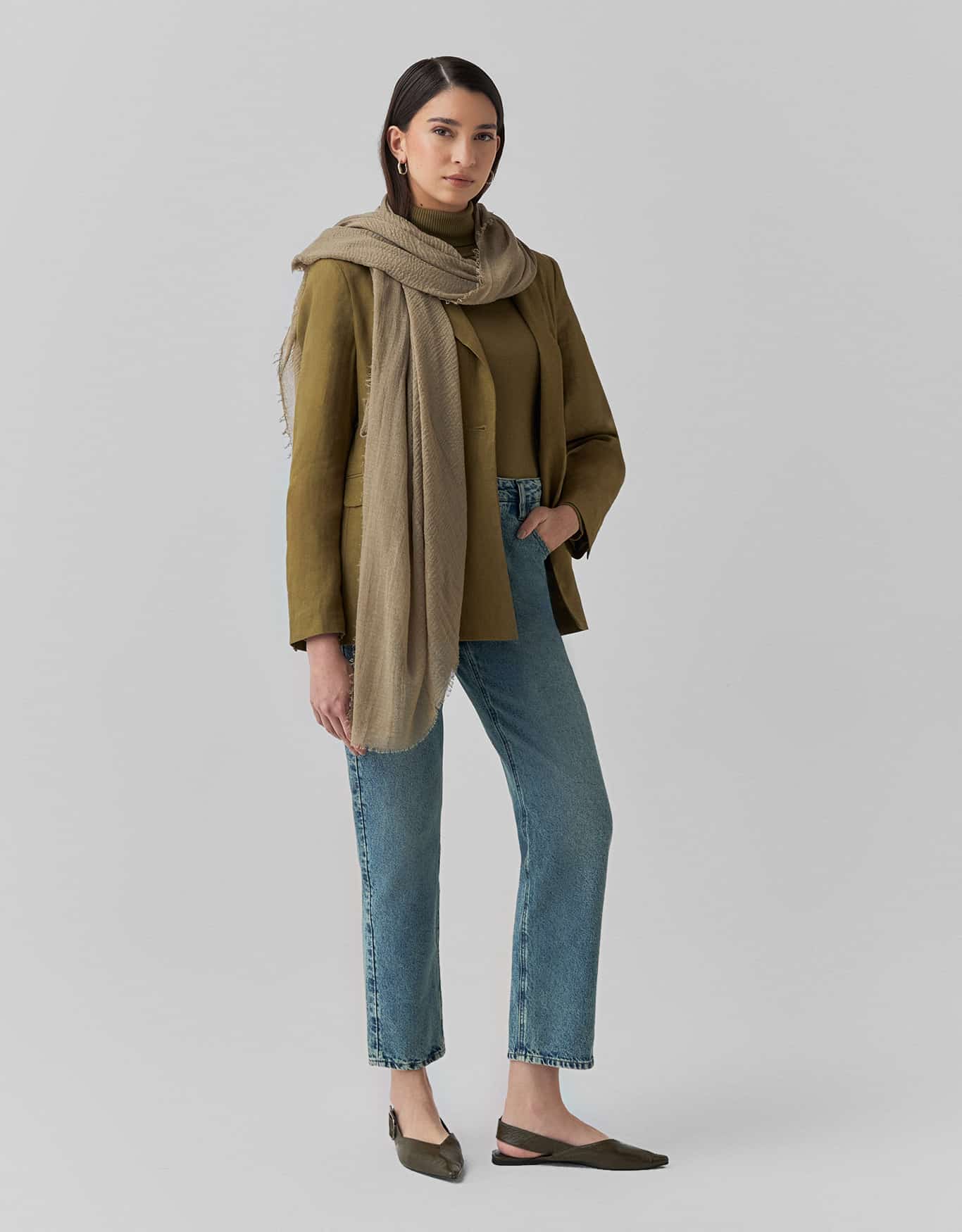 Lenço Leve Lurex Cinza