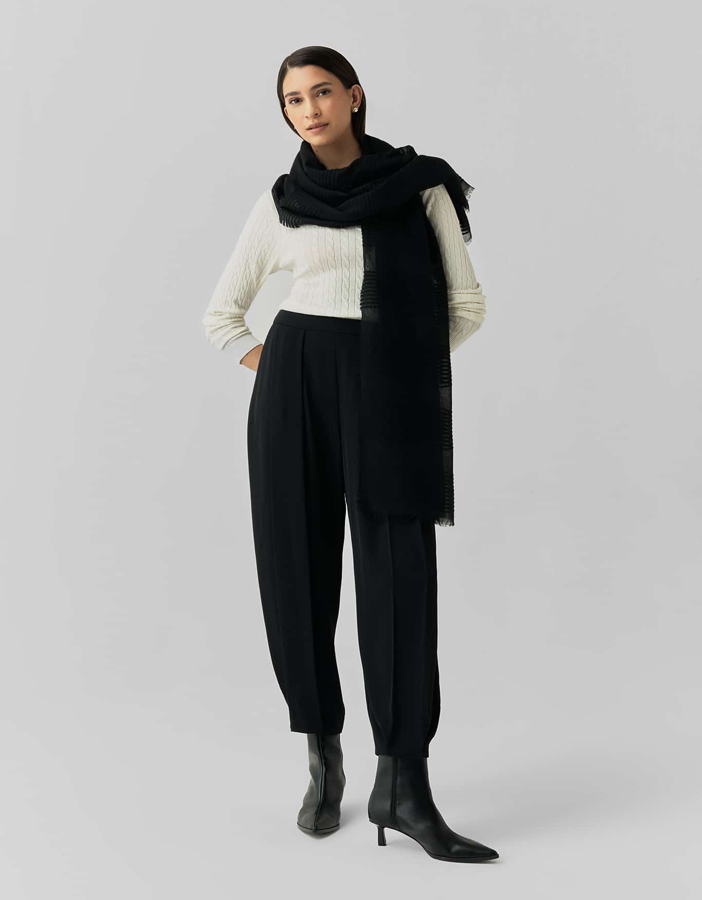 Lenço Leve Tramado Preto