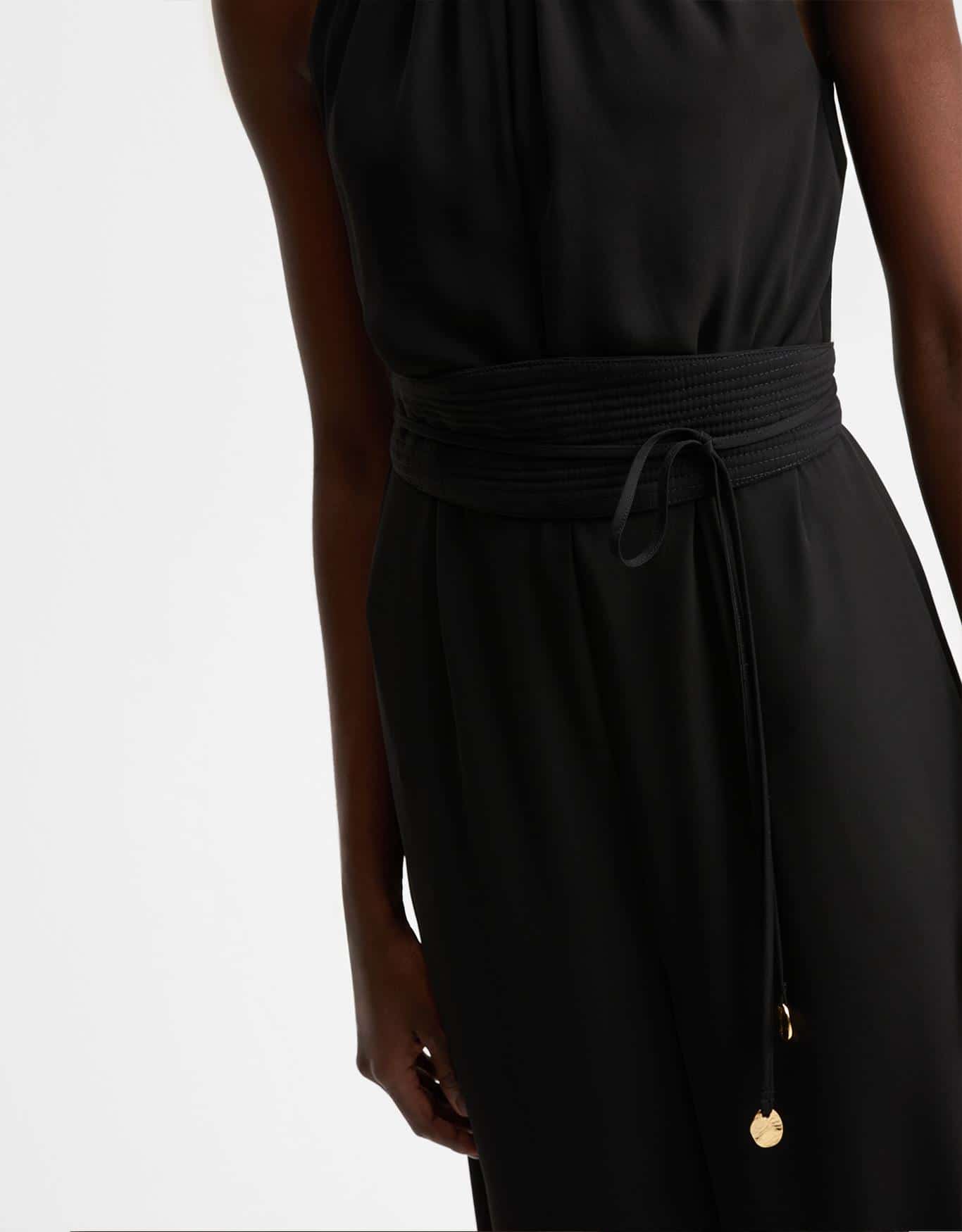 Macacão Pantalona Amplo Com Franzido