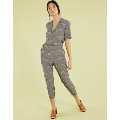 Macacão Pijama Afunilado Onça