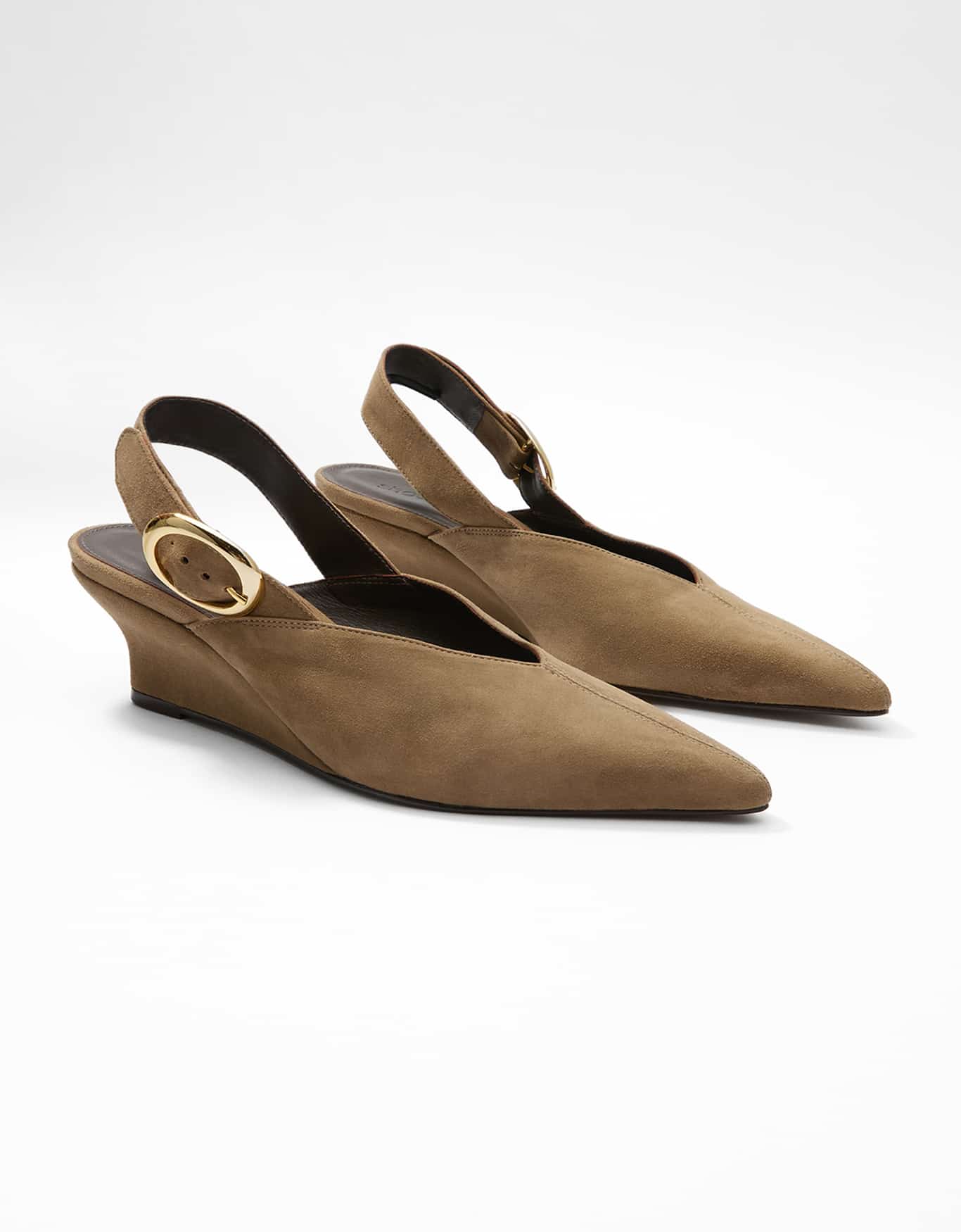 Mule Bico Fino Camurça