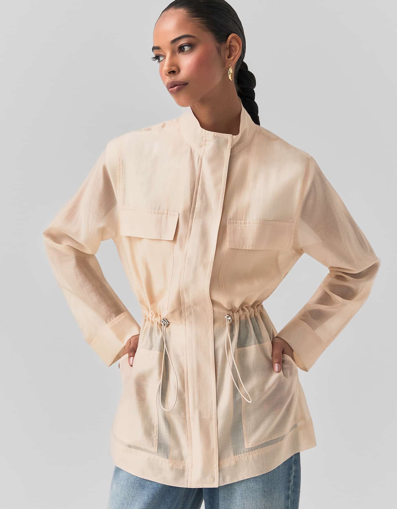 Parka Cintura Regulavel Areia