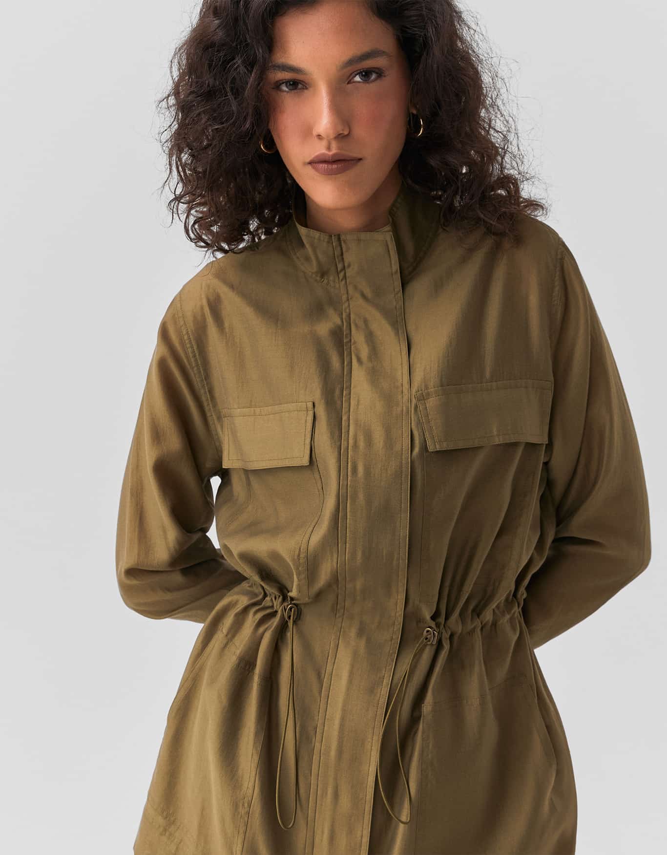 Parka Cintura Regulavel Verde