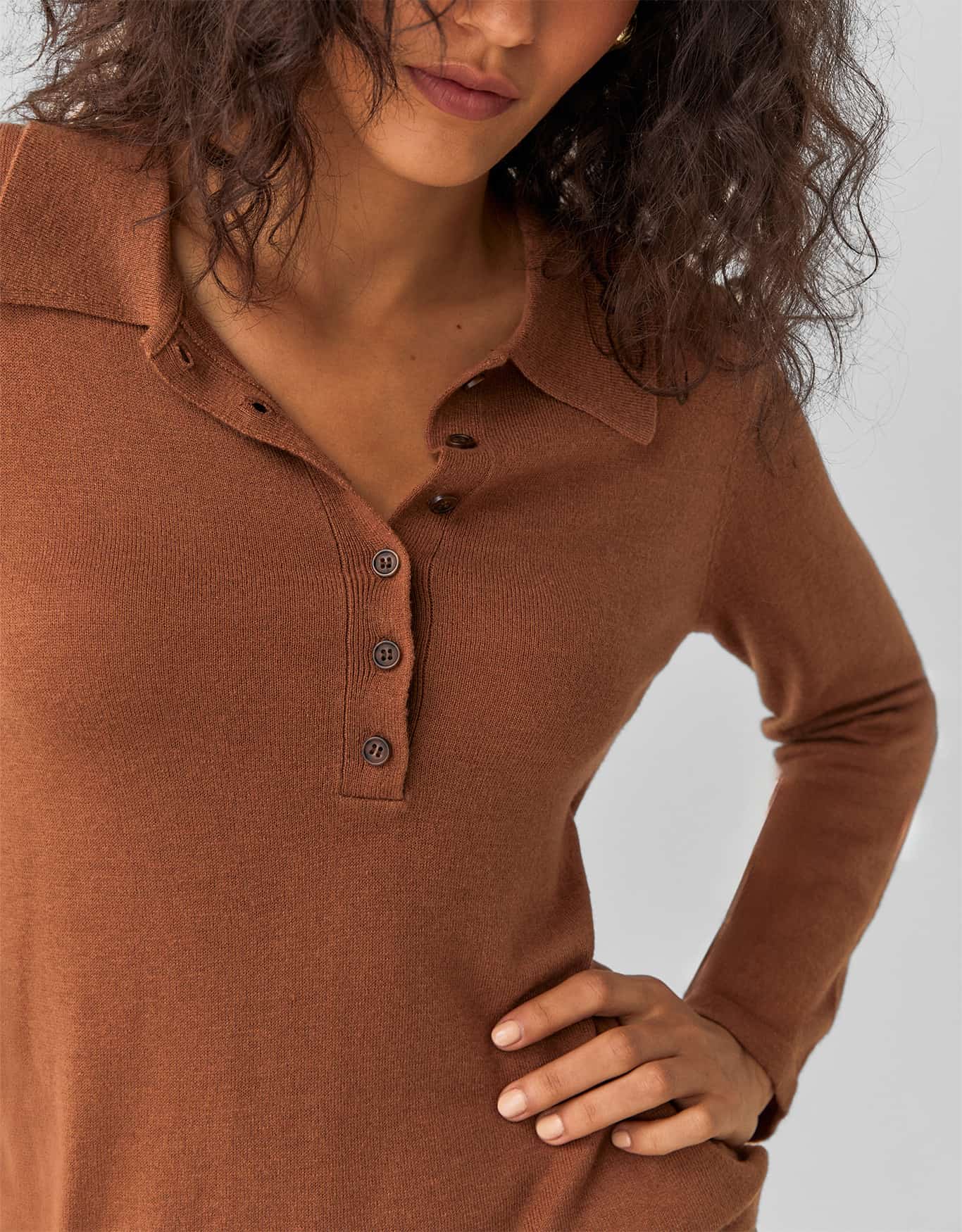 Polo Tricot Manga Longa