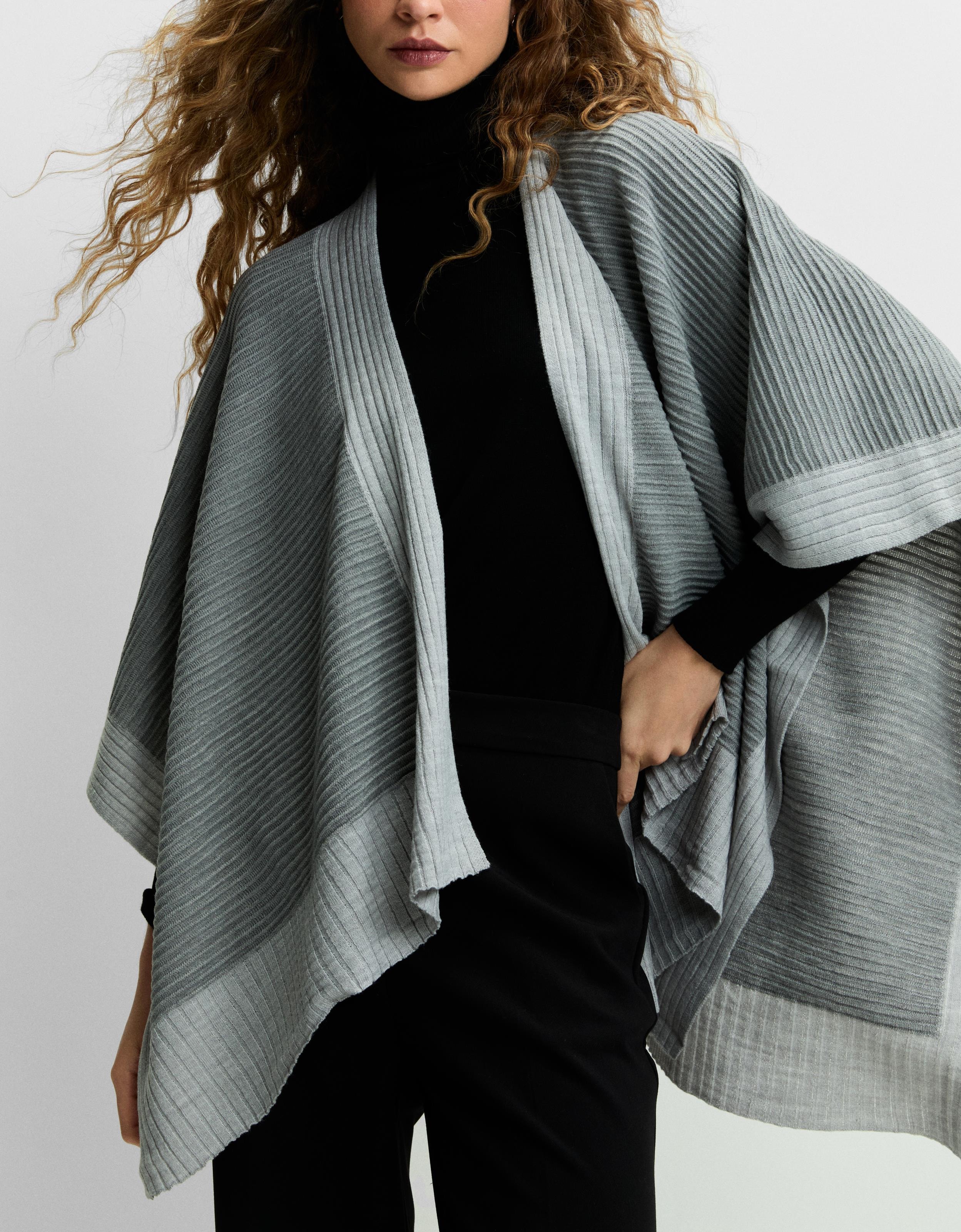 Poncho Bicolor Canelado