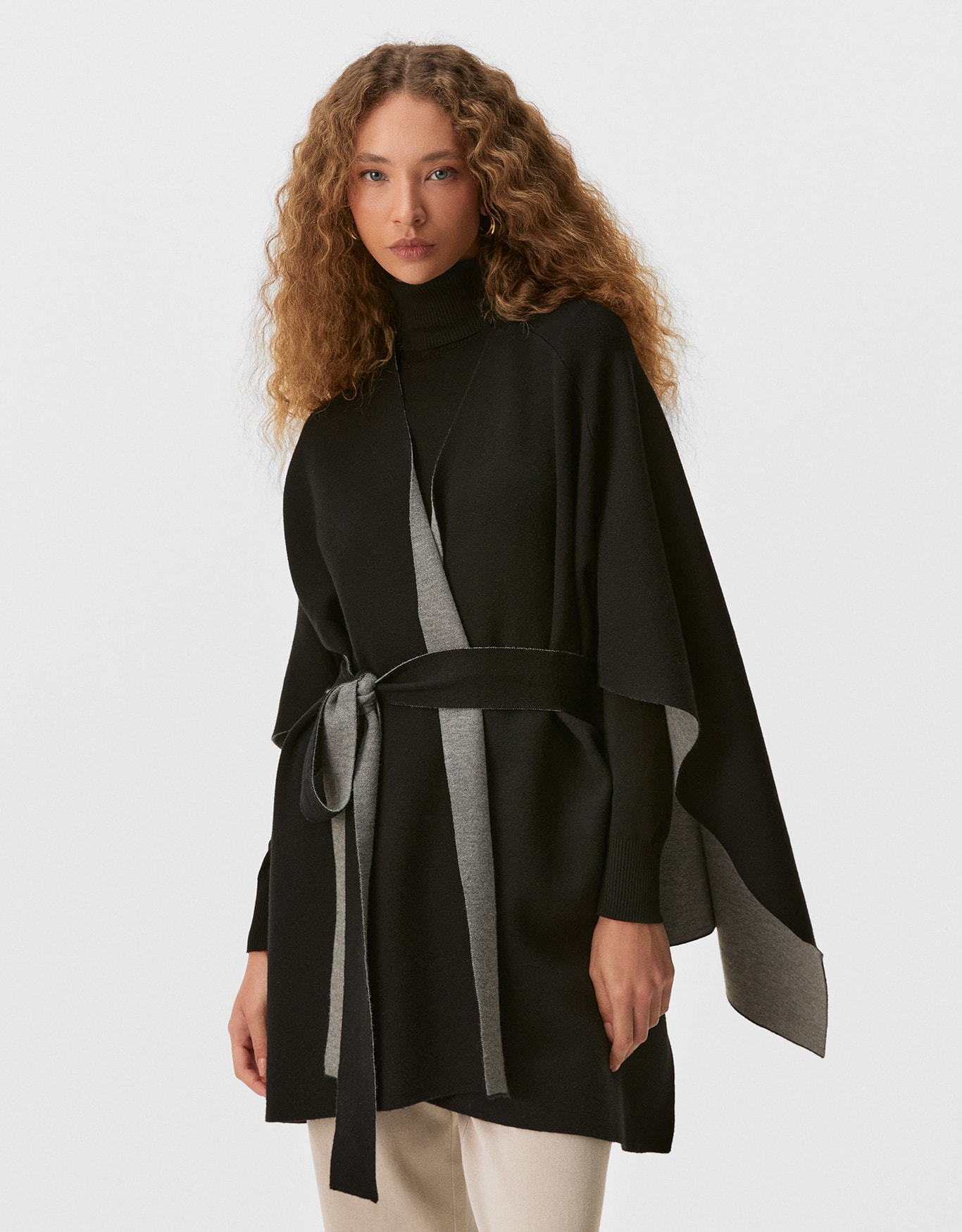 Poncho Bicolor Cinto