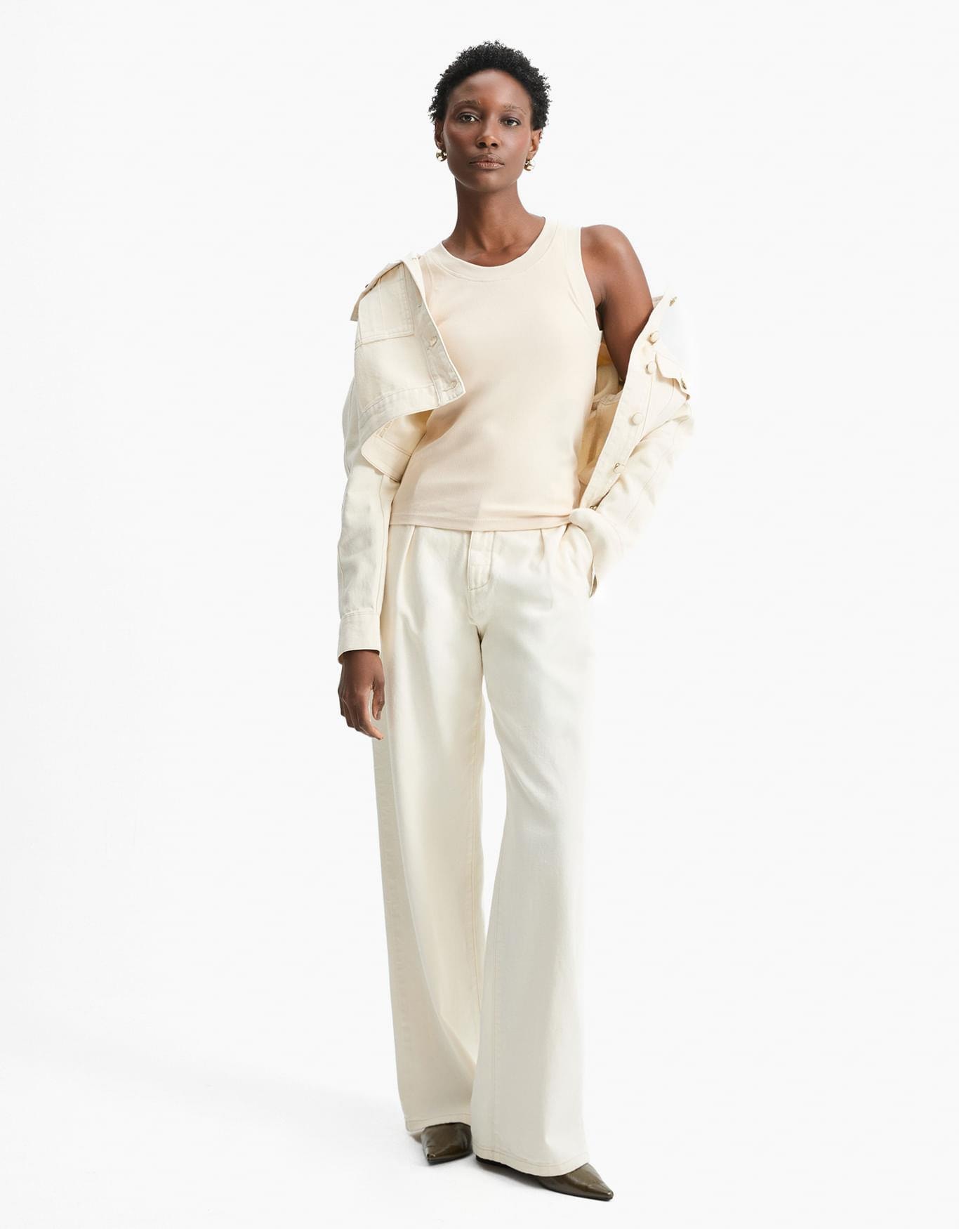 Regata Alça Larga Bege 360