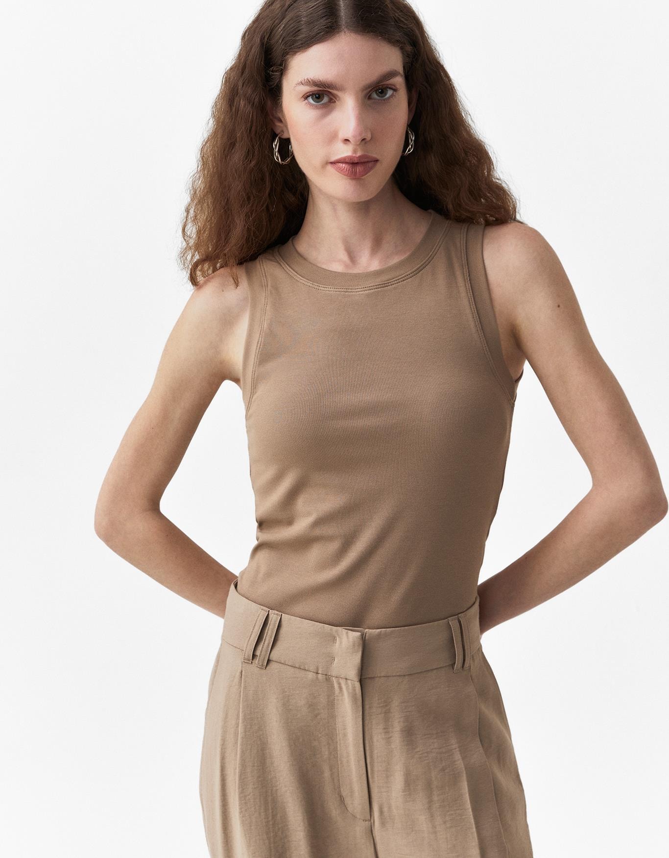 Regata Alça Larga Khaki 360