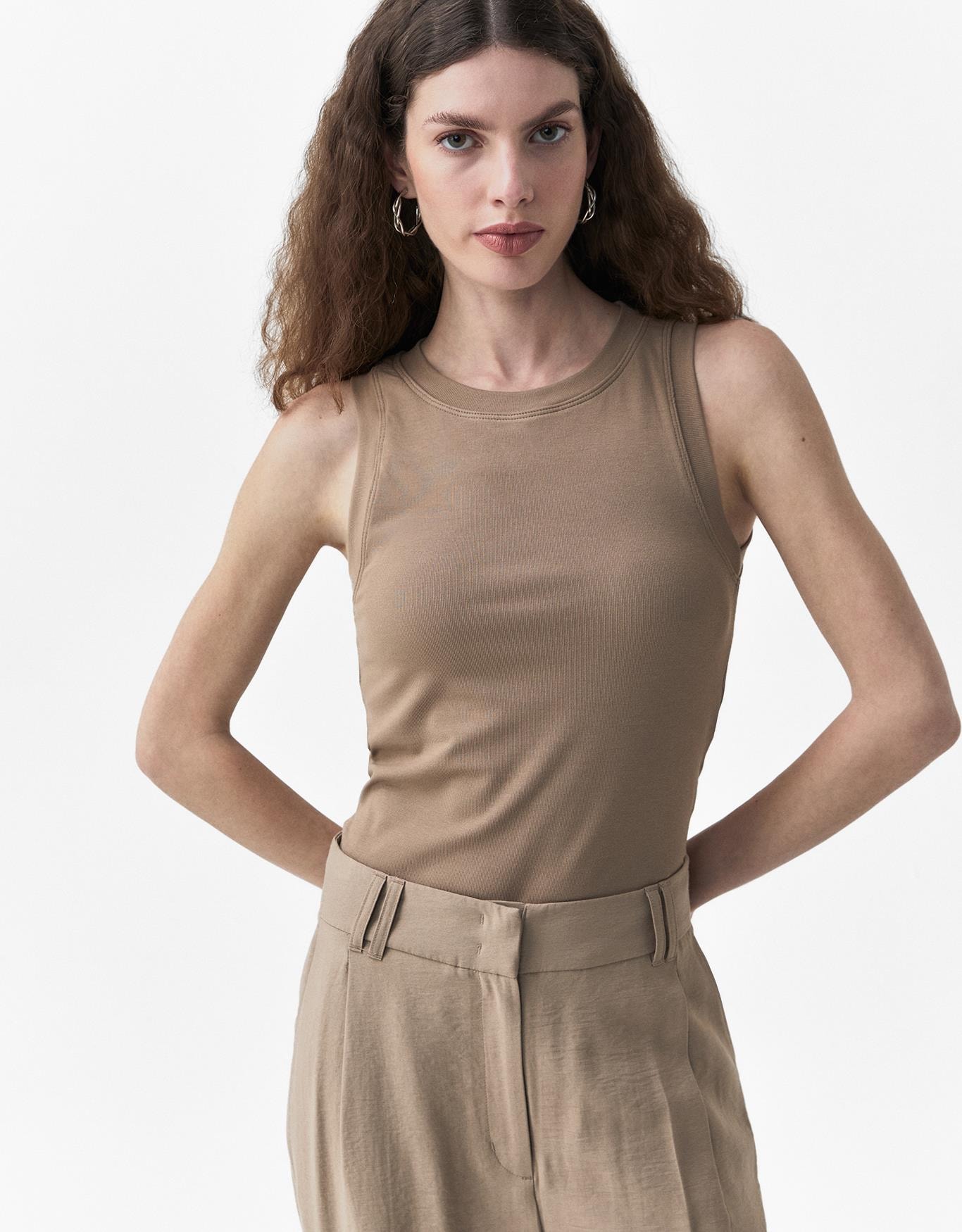 Regata Alça Larga Khaki 360