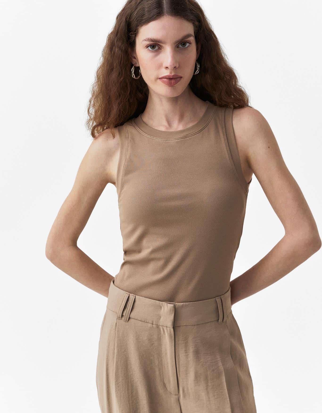 Regata Alça Larga Khaki 360